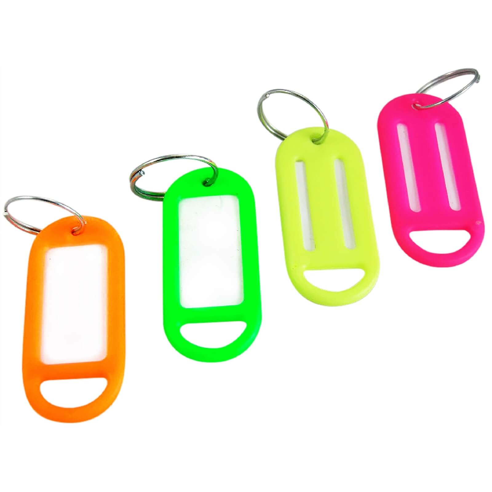 Photo of Key Rings With Id Tags - 4 Pack - Fluorescent Colours