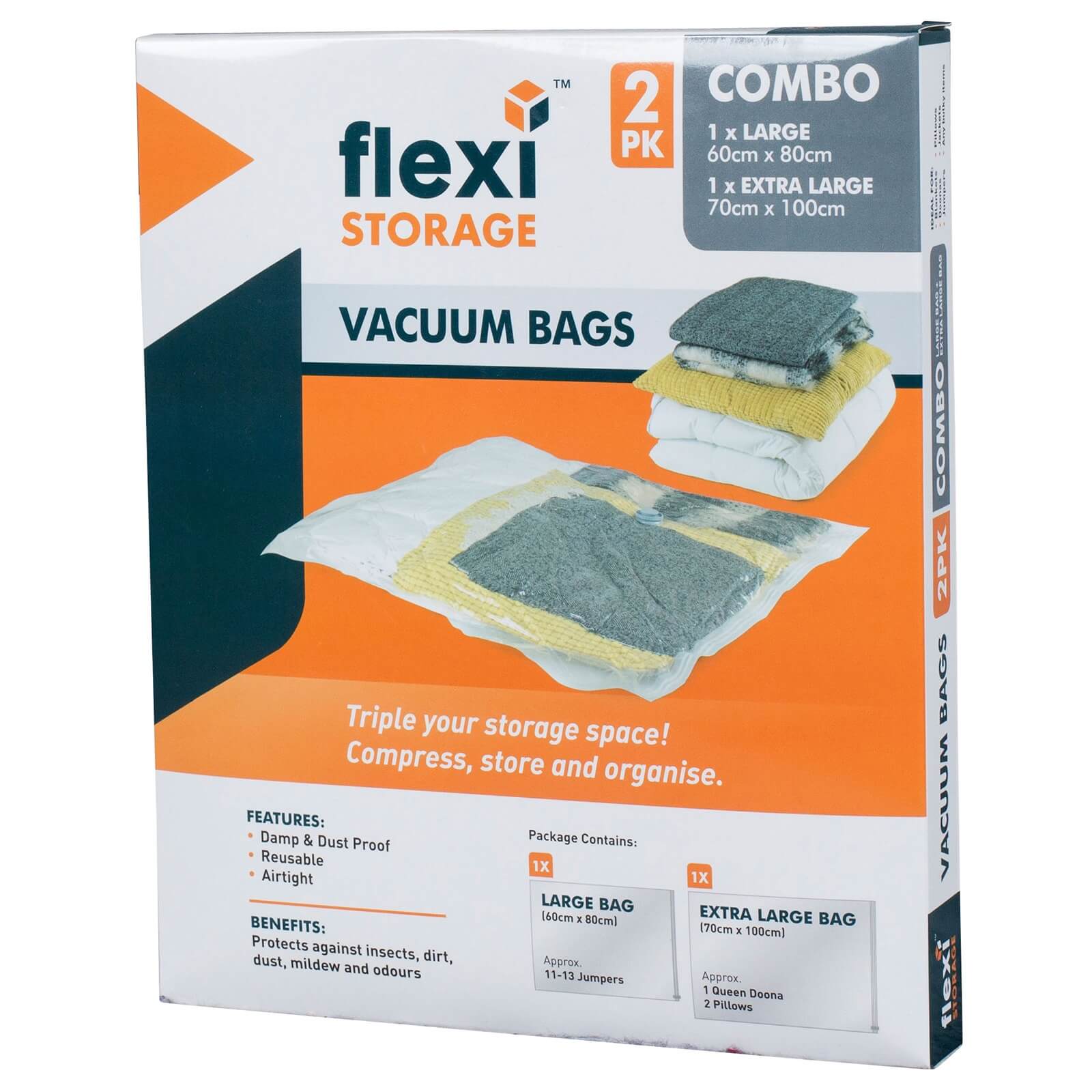 Photo of Vacuum Storage Bag Combo - Pack Of 2 -1 Large- 1 Extra Large-
