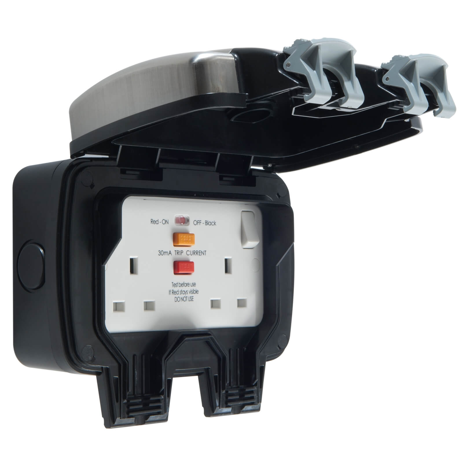 Photo of Bg 2 Socket Weatherproof Switched Socket With Rcd Silver