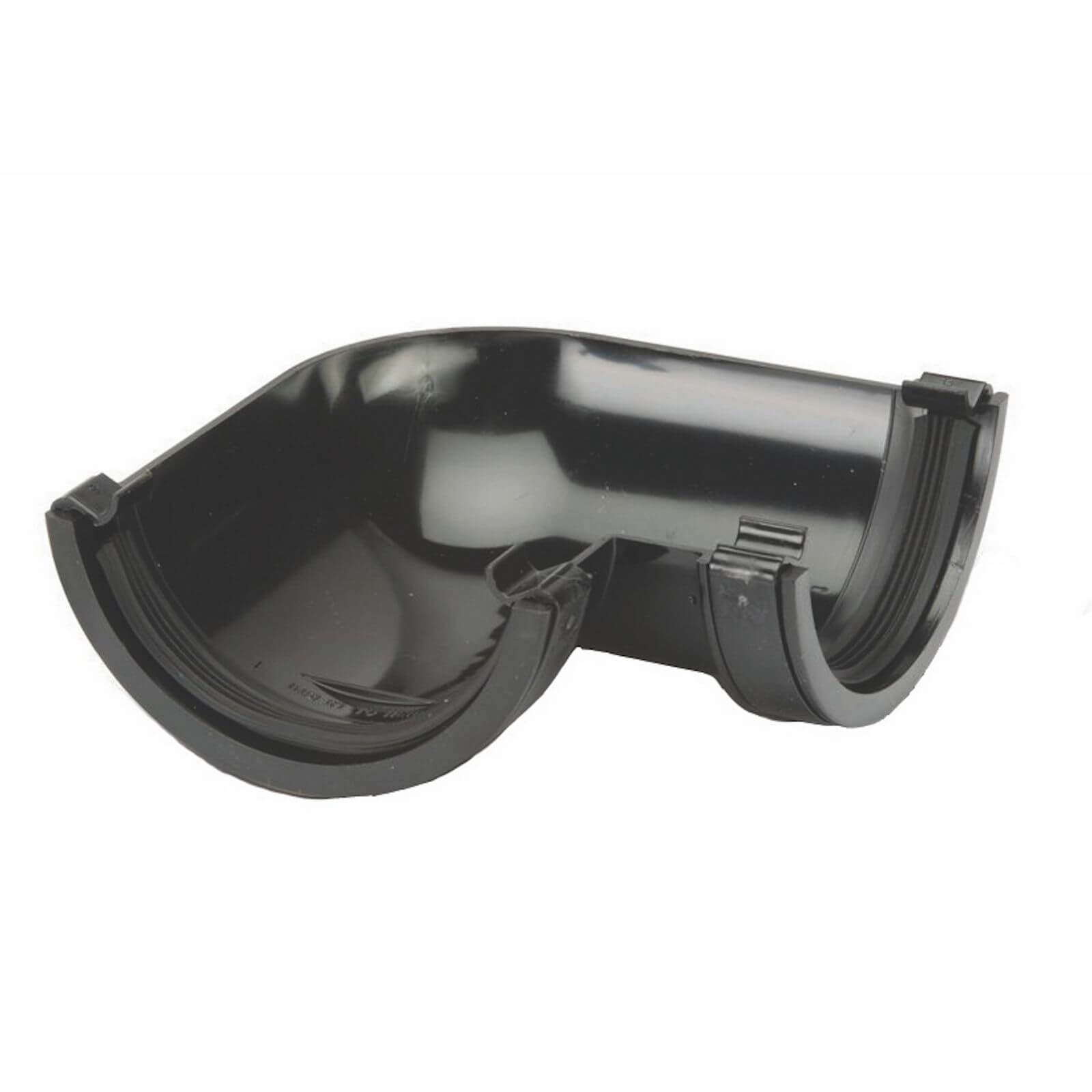Photo of Polypipe Half Round Gutter Angle - 112mm X 90 Degree - Black