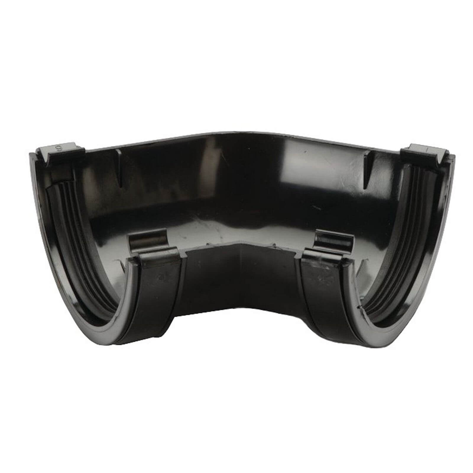 Photo of Polypipe Half Round Gutter Angle - 112mm X 135 Degree - Black