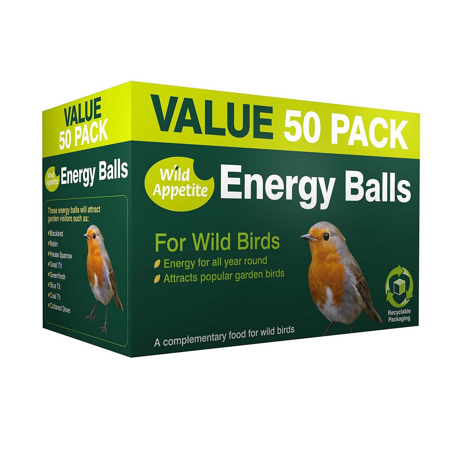 Photo of Wild Appetite Suet Energy Fat Balls For Wild Birds - 50 Pack