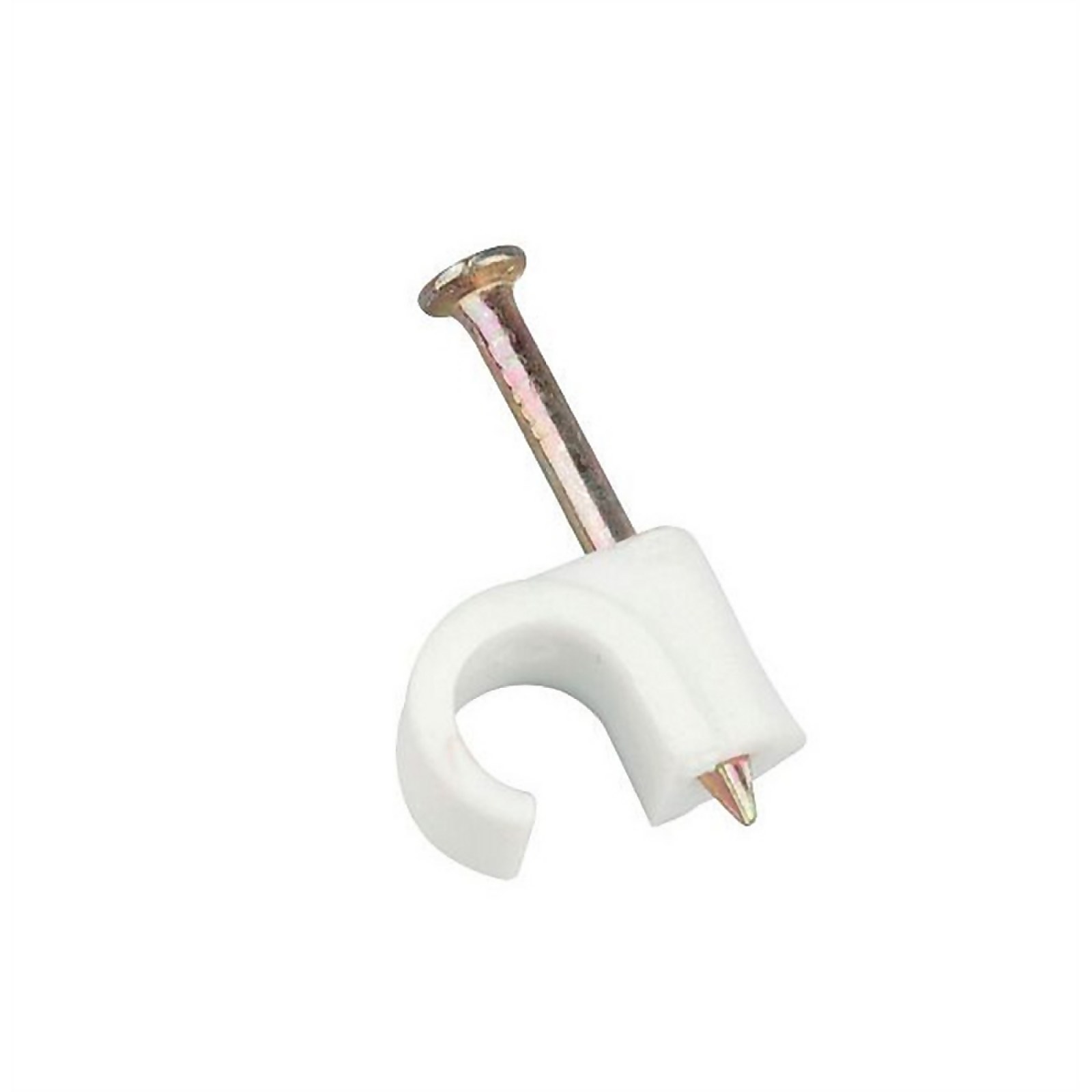 Photo of Masterplug Coaxial Cable Clips 7mm White 50 Pack