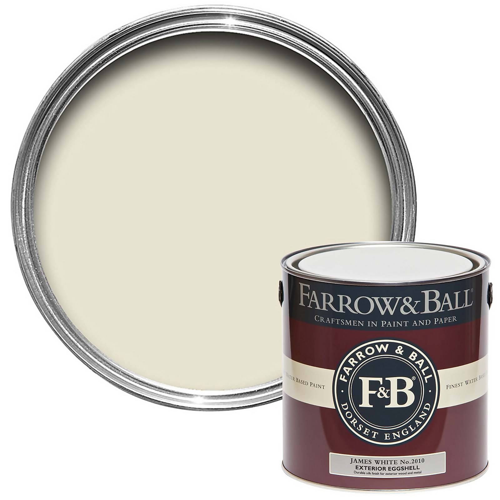 Photo of Farrow & Ball Exterior Eggshell Paint James White - 2.5l