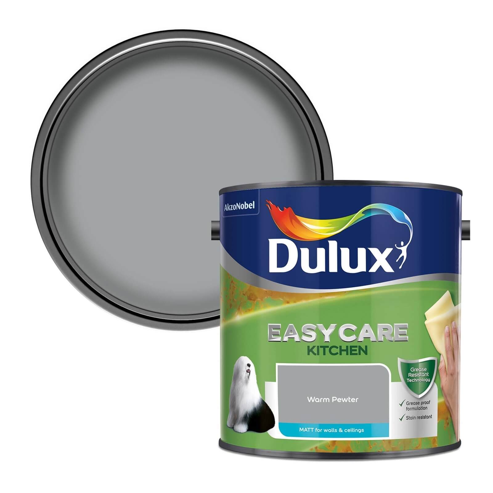 Dulux Easycare Kitchen Warm Pewter Matt Paint - 2.5L