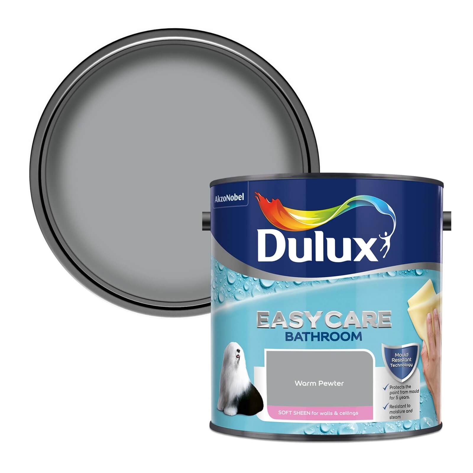 Dulux Easycare Bathroom Warm Pewter Soft Sheen Paint - 2.5L