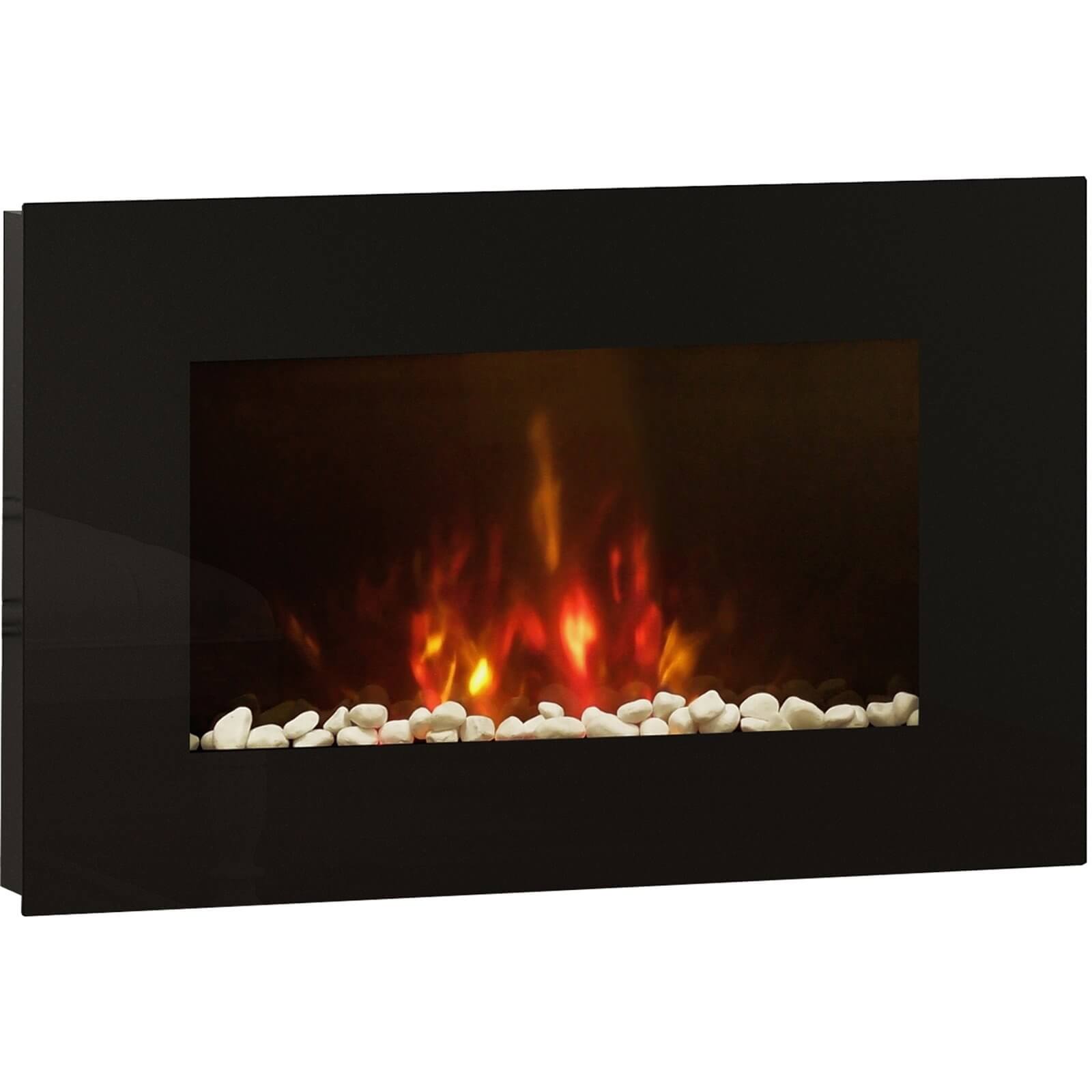 Photo of Be Modern Azonto Wall Mounted Electric Fire - Black Glass