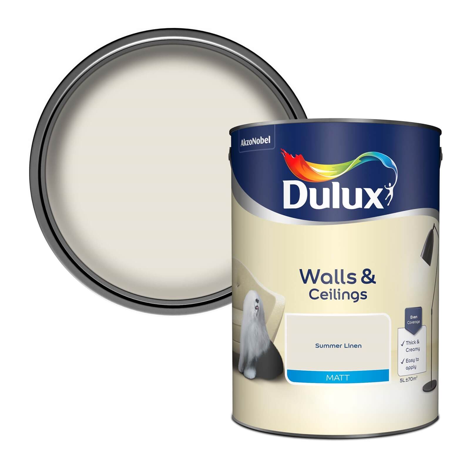 Photo of Dulux Standard Summer Linen Matt Emulsion Paint - 5l