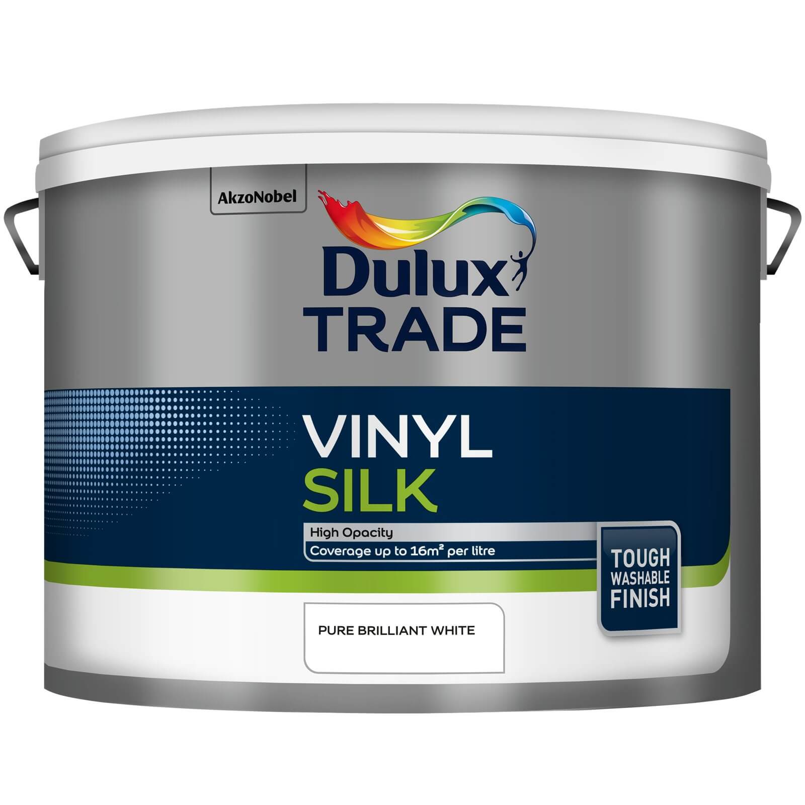 Photo of Dulux Trade Vinyl Pure Brilliant White - Silk Emulsion Paint - 10l