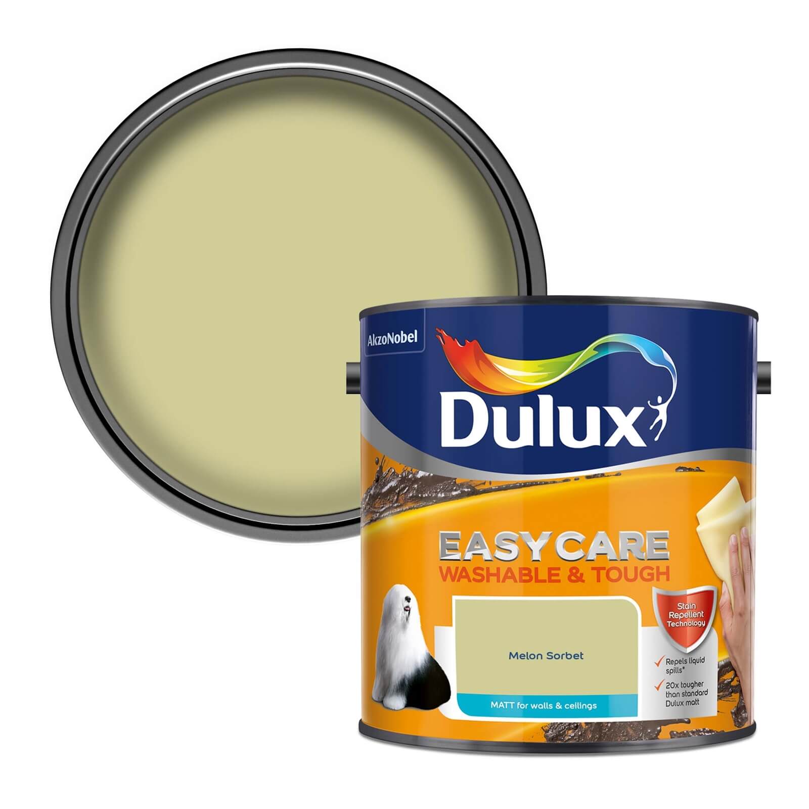 Photo of Dulux Easycare Washable & Tough Melon Sorbet Matt Paint - 2.5l