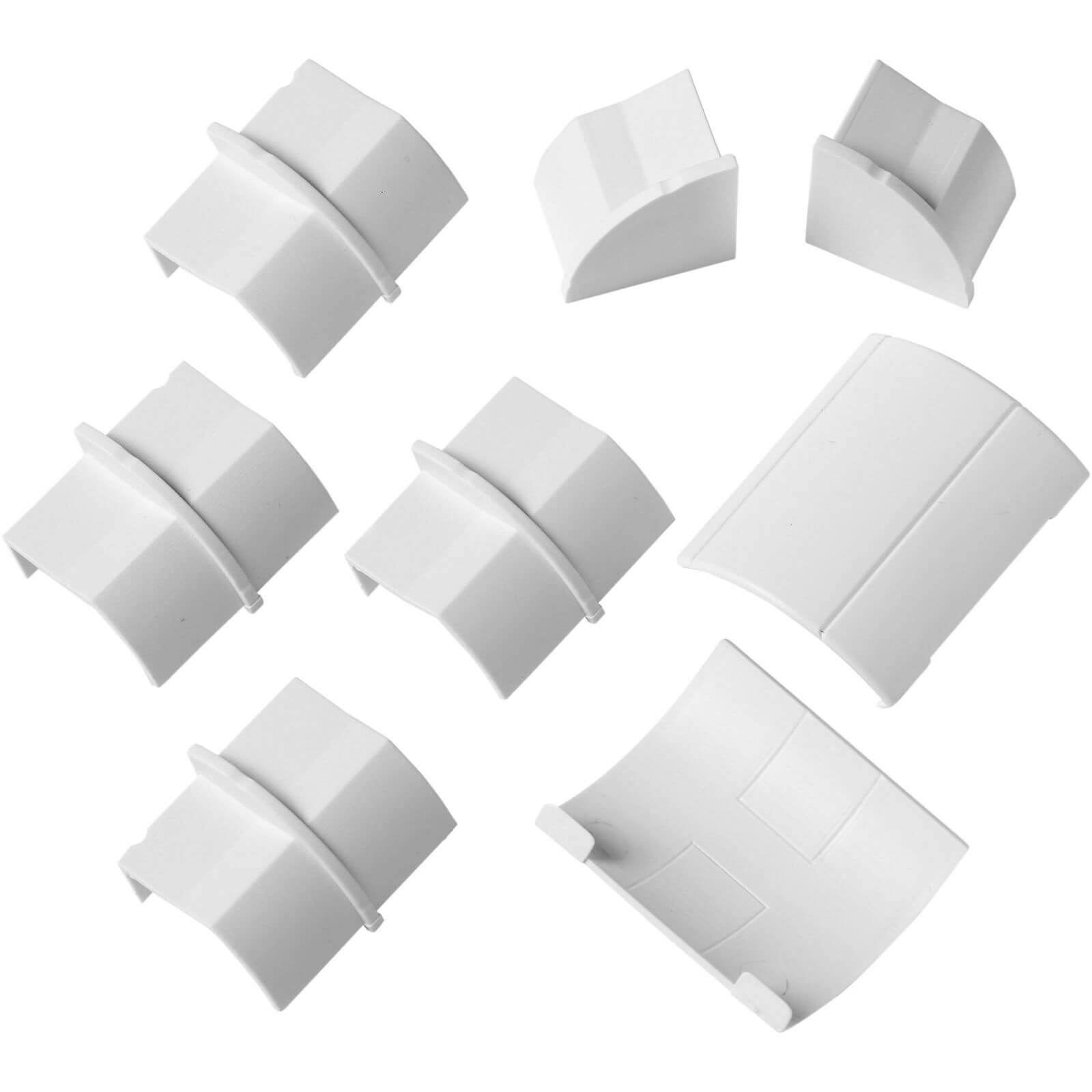 Photo of D-line Quadrant Decorative Trunking Clip Over 8 Piece Accessory Multipack 22mm X 22mm White