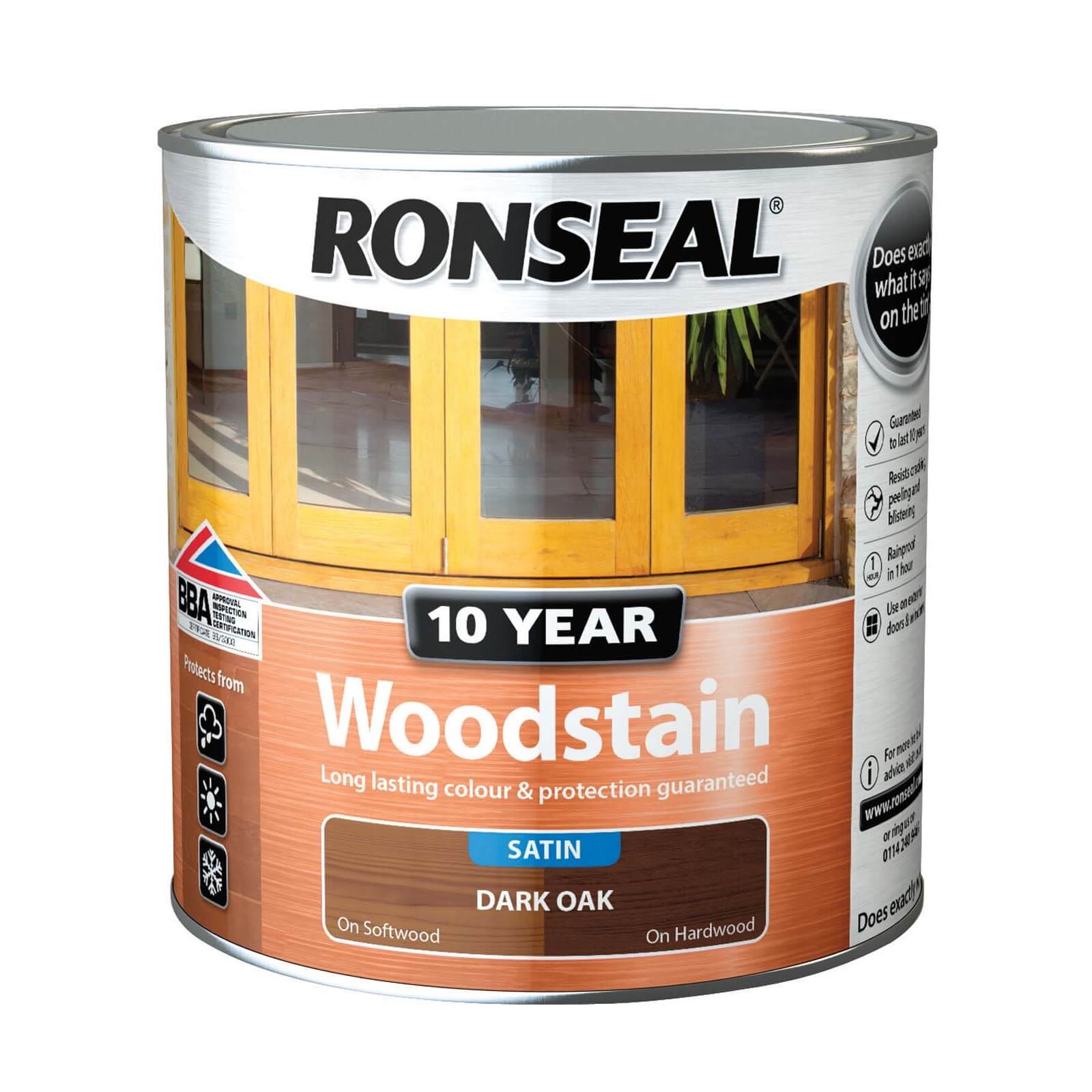 Ronseal 10 Year Woodstain Satin Dark Oak -  2.5L