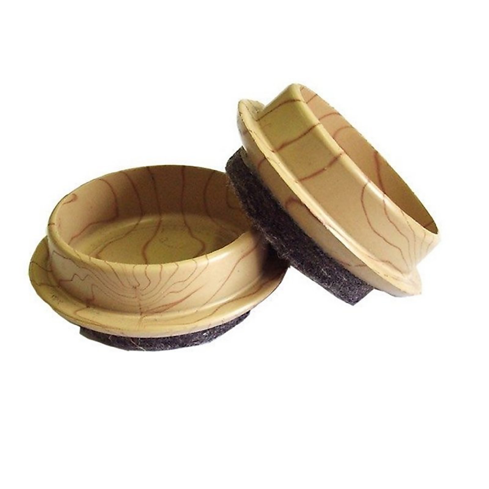 Photo of Castor Cups With Felt Base - Light Wood Grain - 45mm - 4 Pack