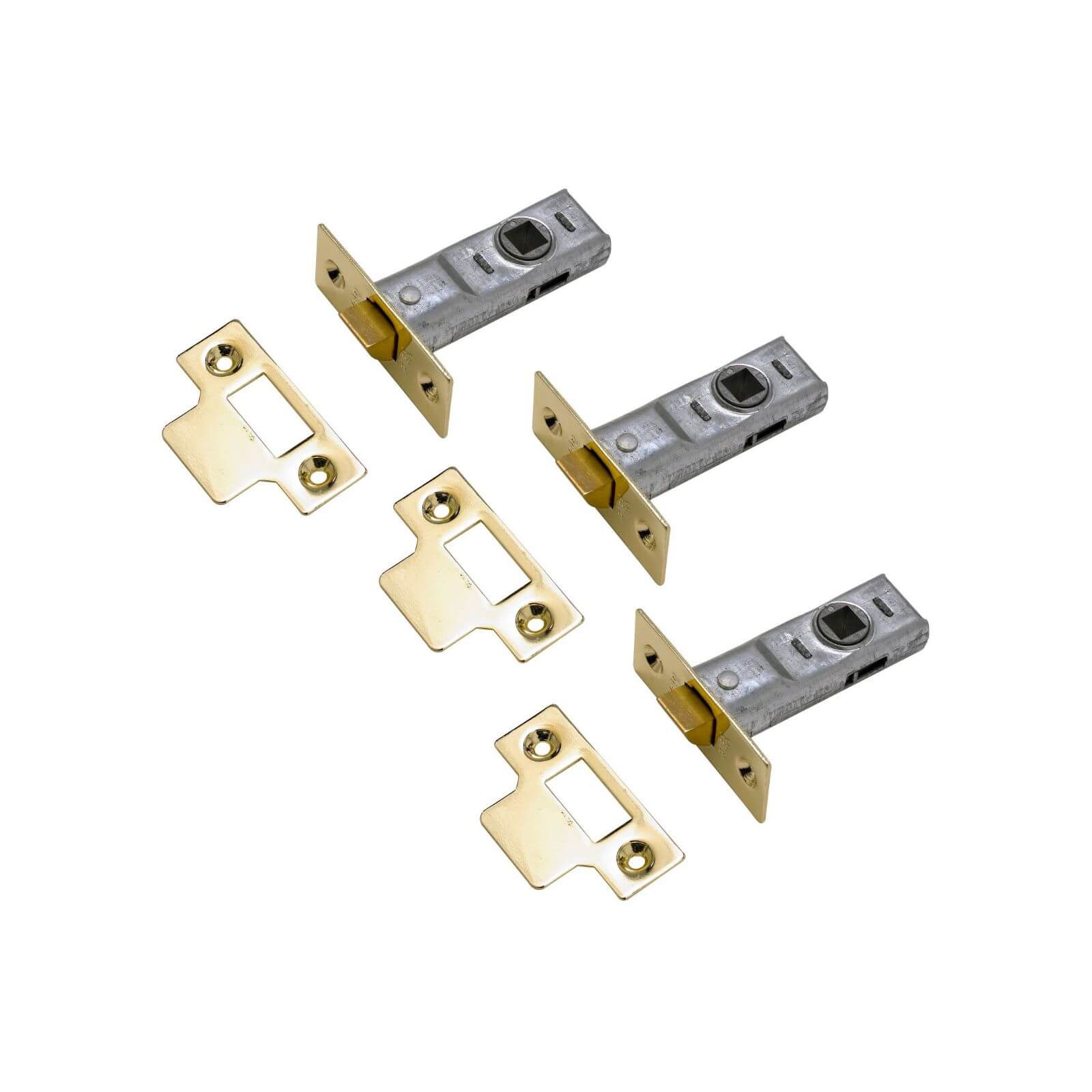 Photo of Yale Tubular Latch 64mm / 2.5 Inches - Brass - 3 Pack