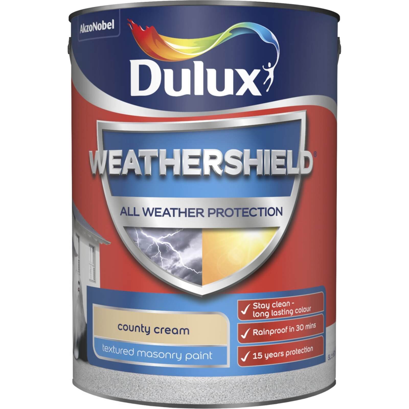 Dulux Weathershield All Weather Textured Masonry Paint Country Cream - 5L