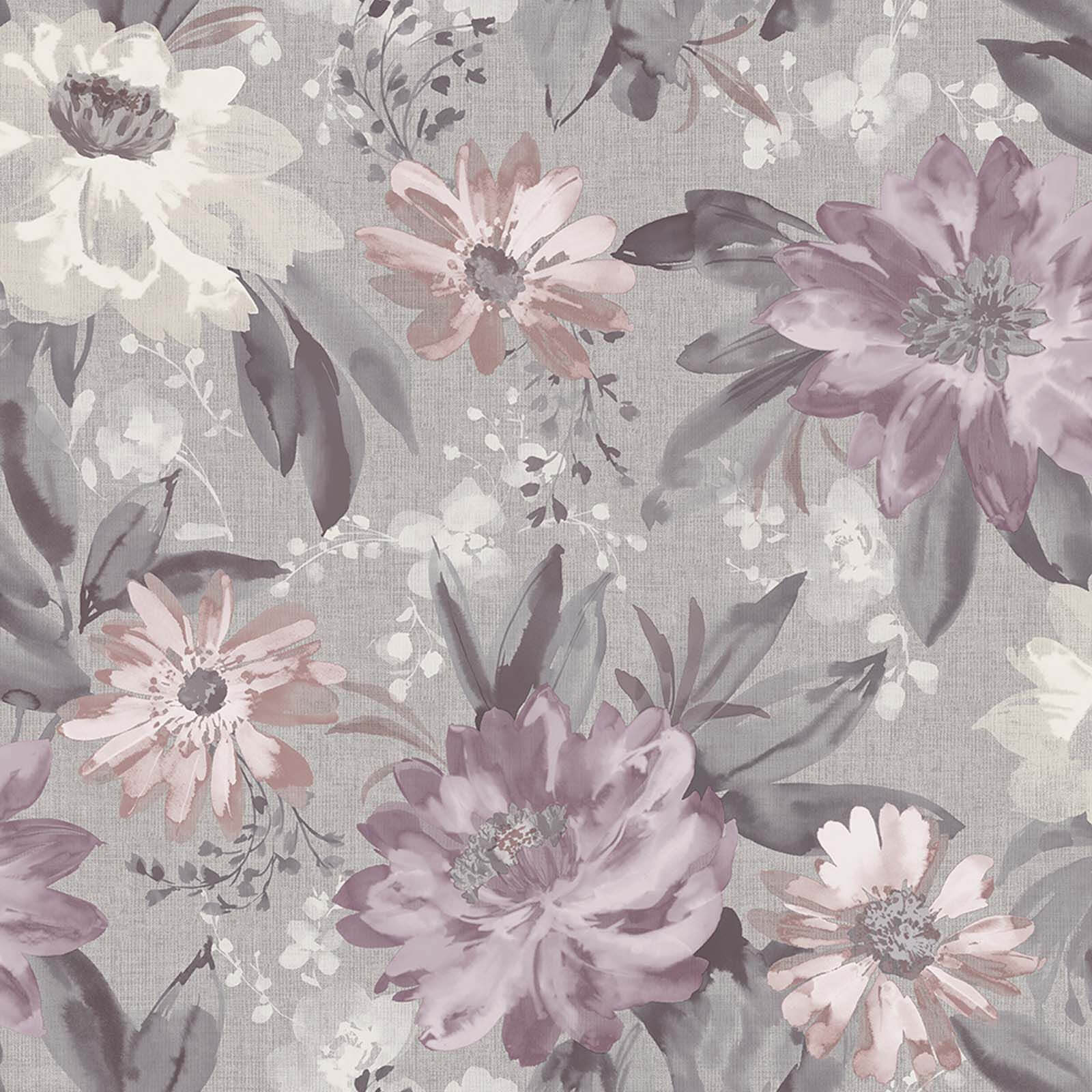 Photo of Arthouse Painted Dahlia Floral Smooth Heather Multi Coloured Wallpaper