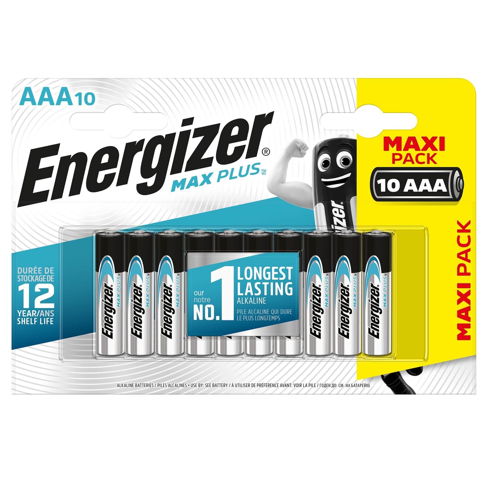 Energizer MAX PLUS Alkaline AAA Batteries - 10 Pack