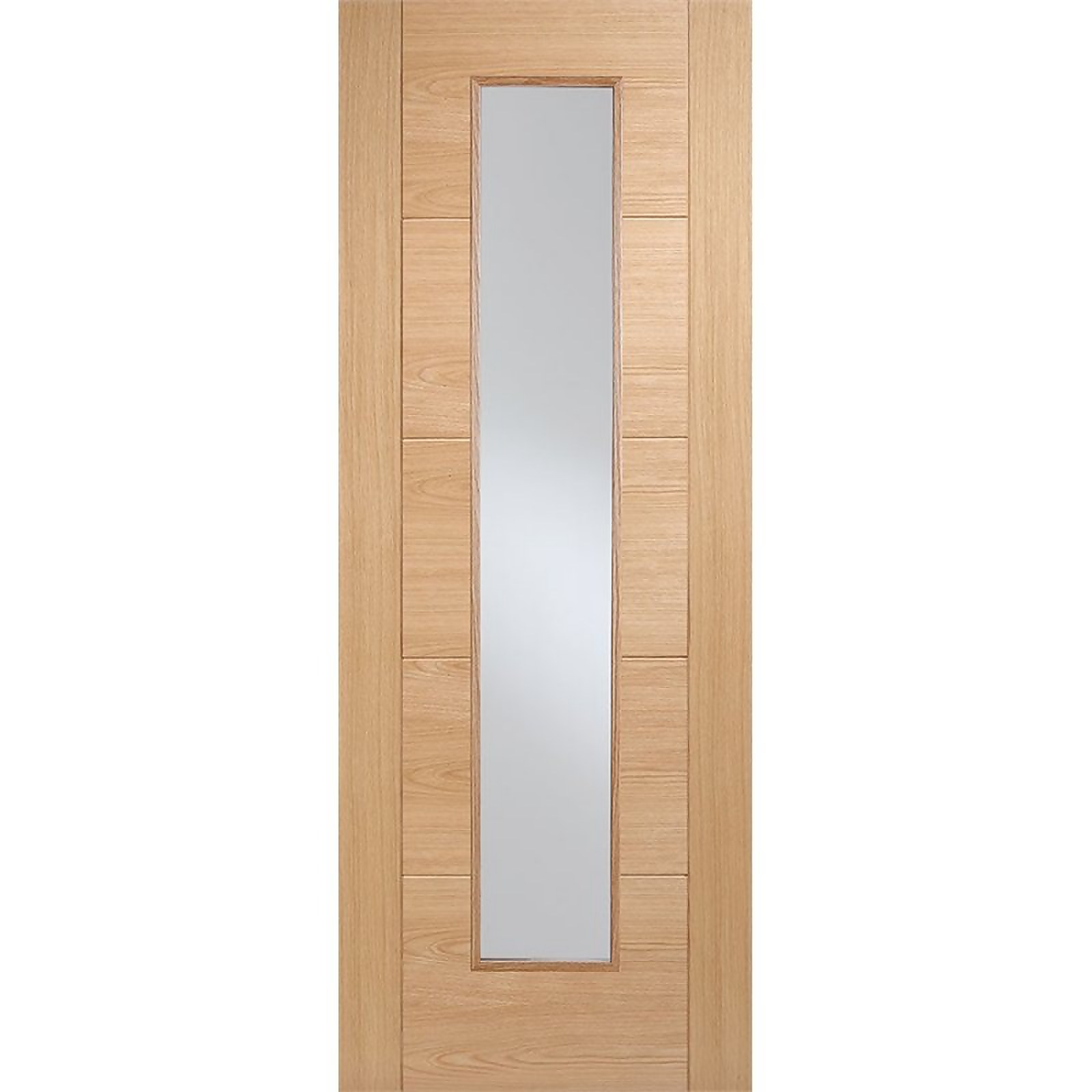 Vancouver Long Light Internal Prefinished Oak 1 Lite Fire Door - 838 x 1981mm