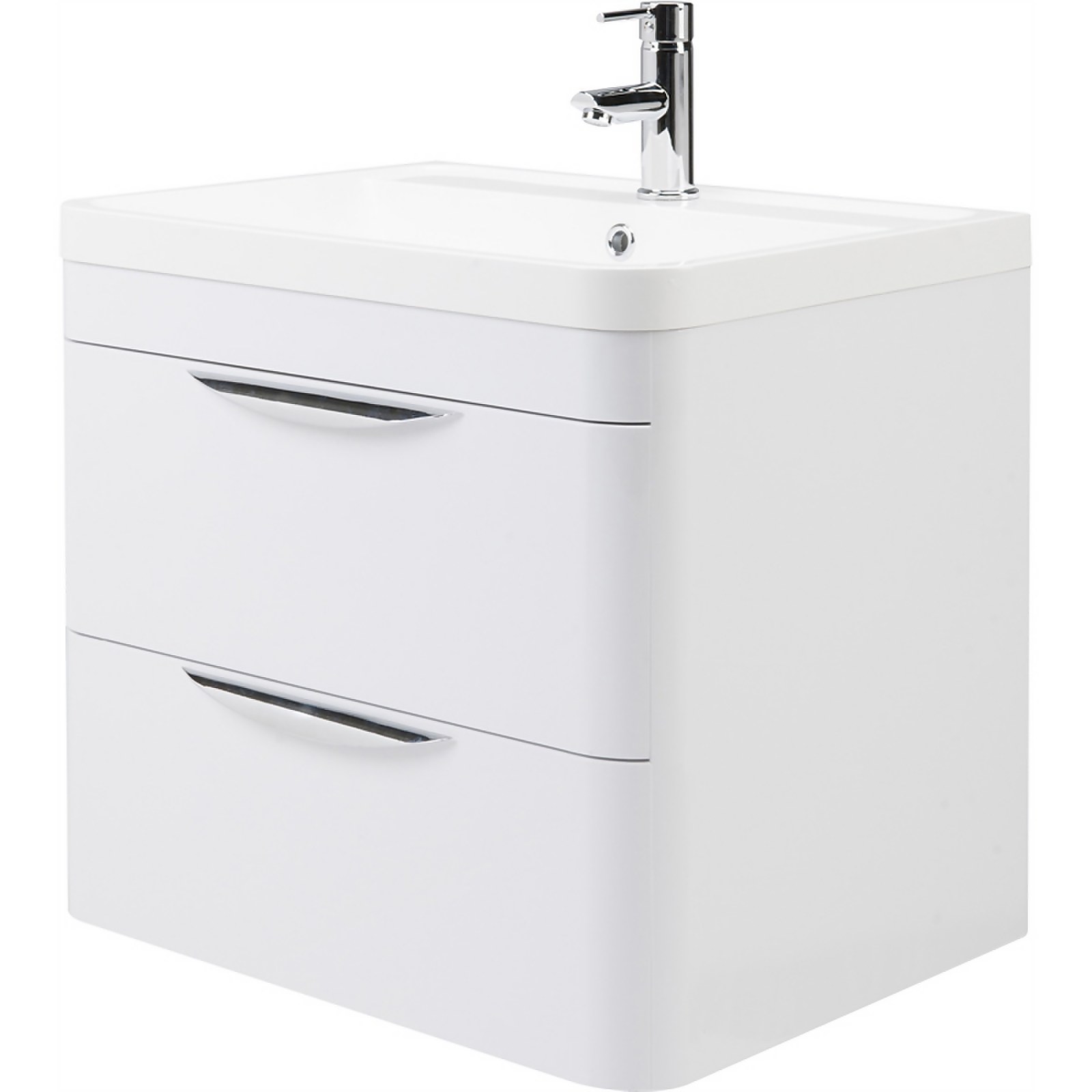 Photo of Balterley Wave 600mm Wall Hung 2 Drawer Vanity And Basin - Gloss White