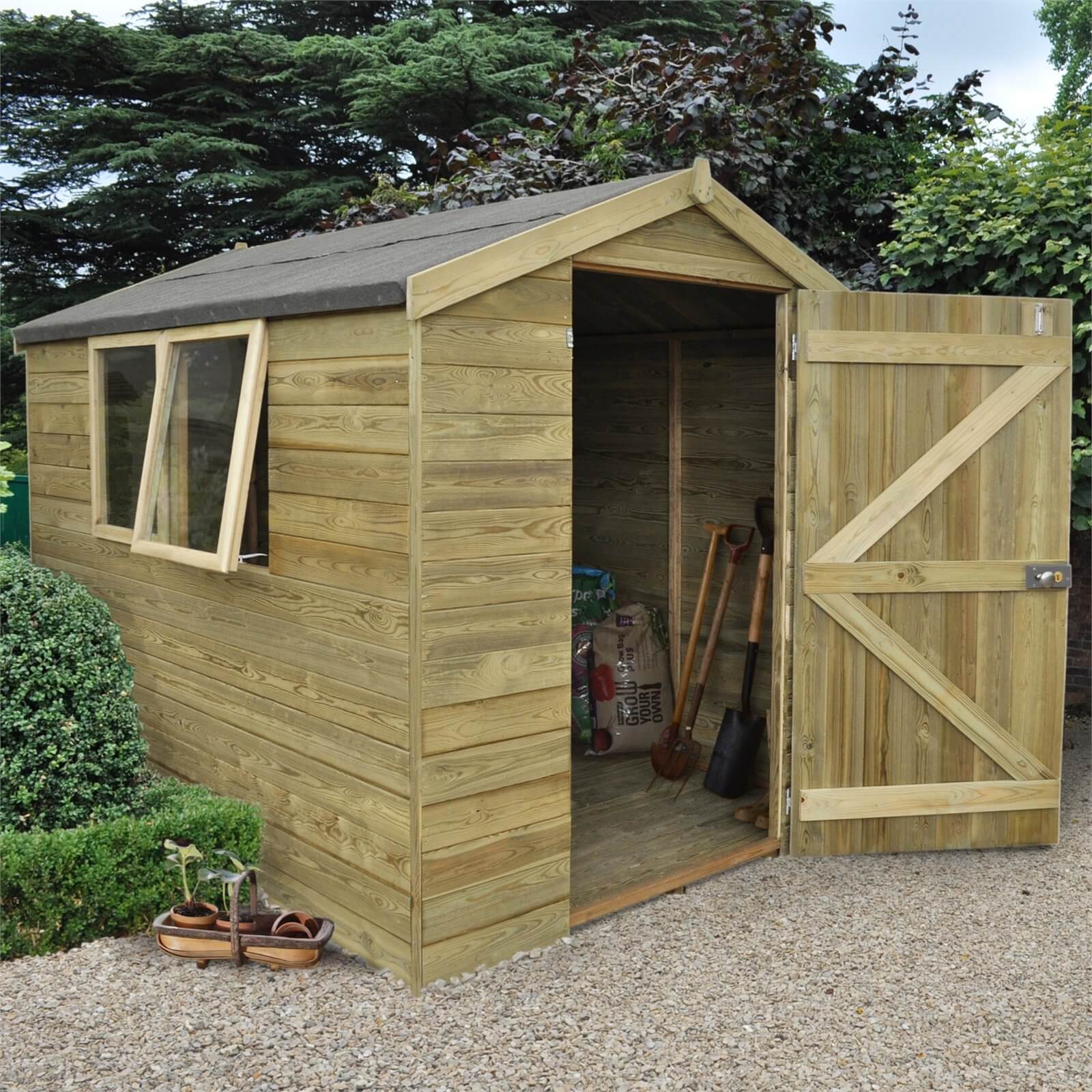 Forest 8 x 6ft T&G Pressure Treated Apex Shed -incl. Installation