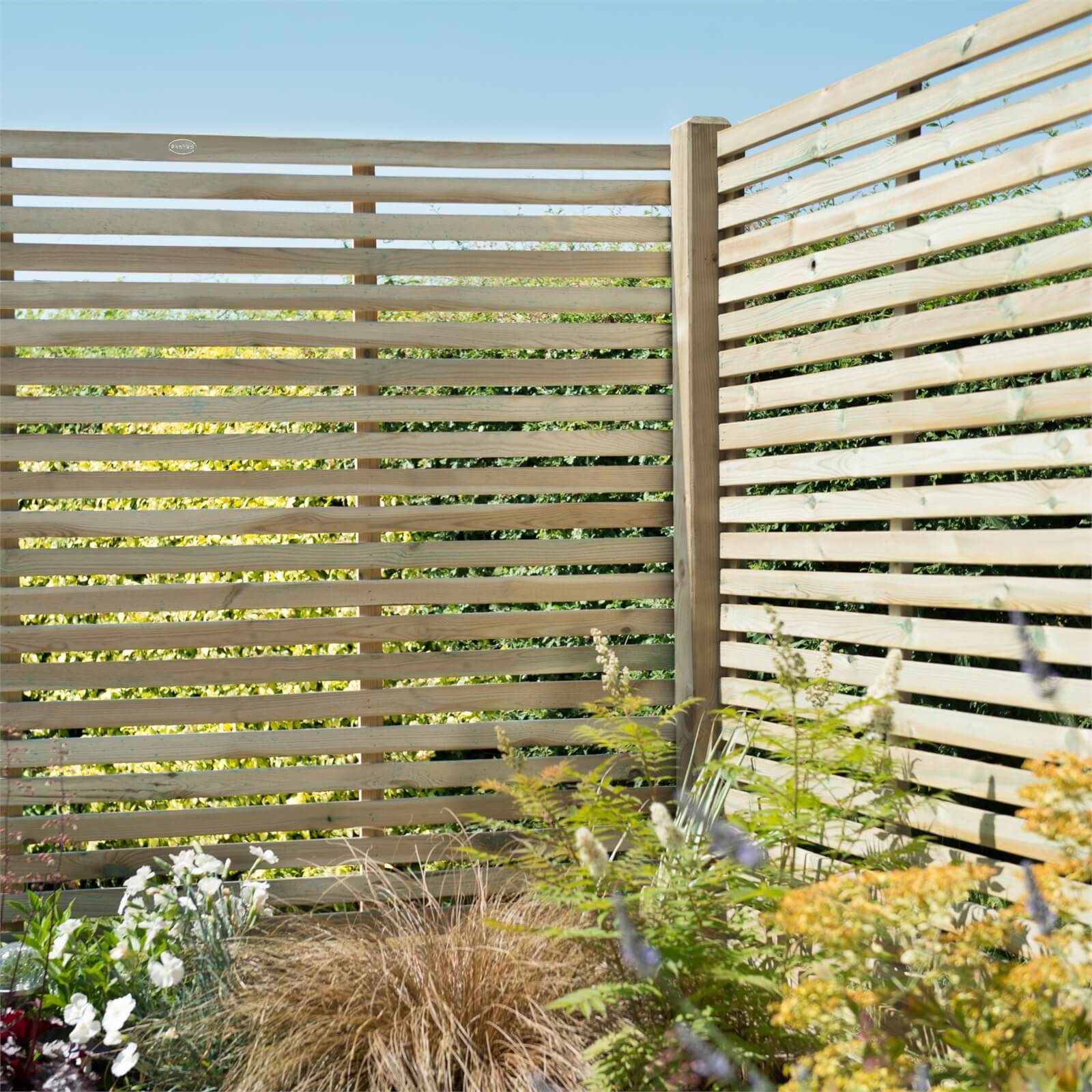 Photo of Forest Slatted Fence Panel - 6ft - Pack Of 5