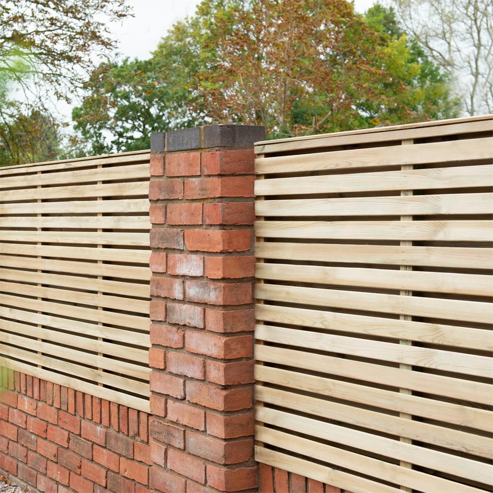 Forest Double Forest Slatted Fence Panel - 3ft - Pack of 3