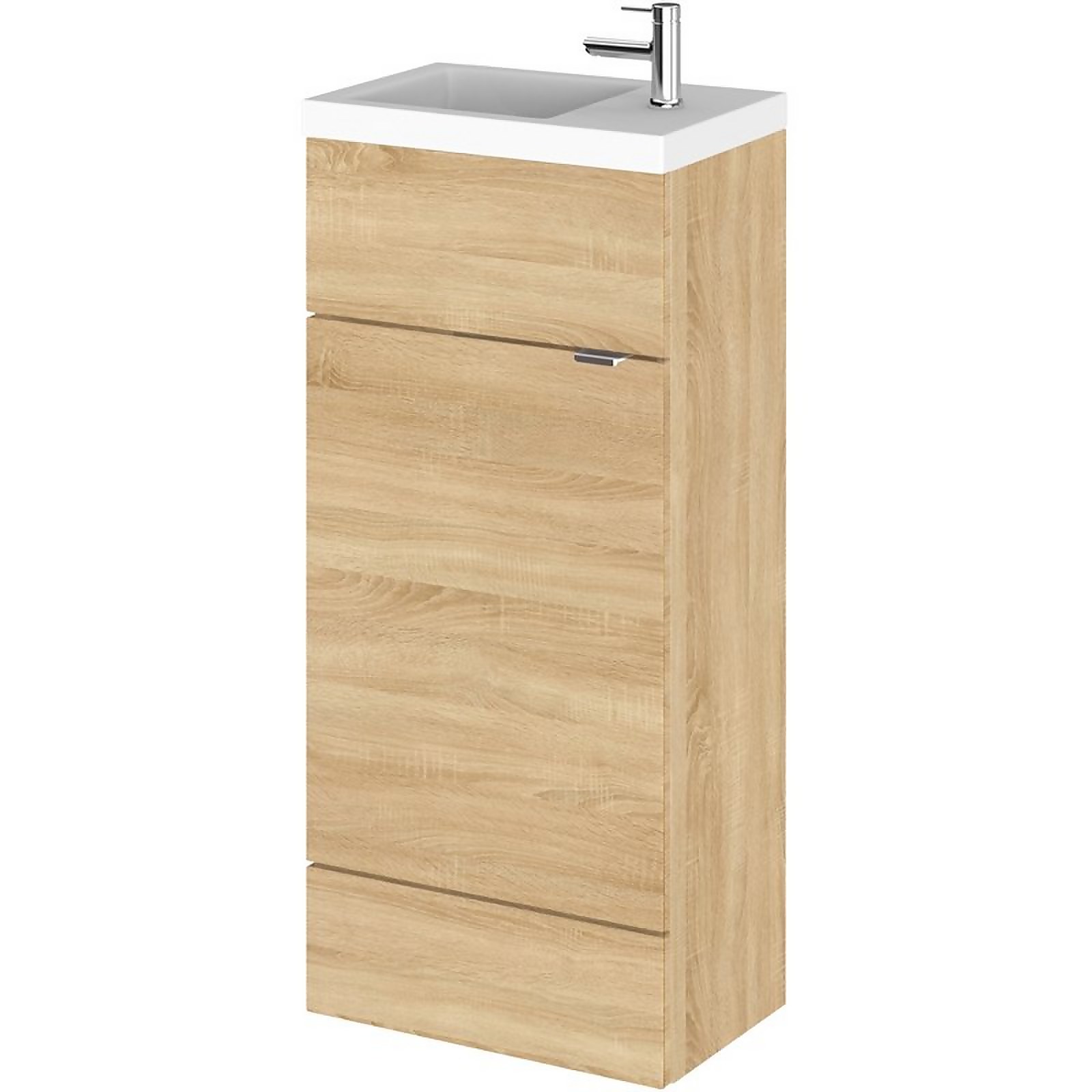 Photo of Balterley Dynamic 400mm Compact Vanity Unit With Basin - Natural Oak