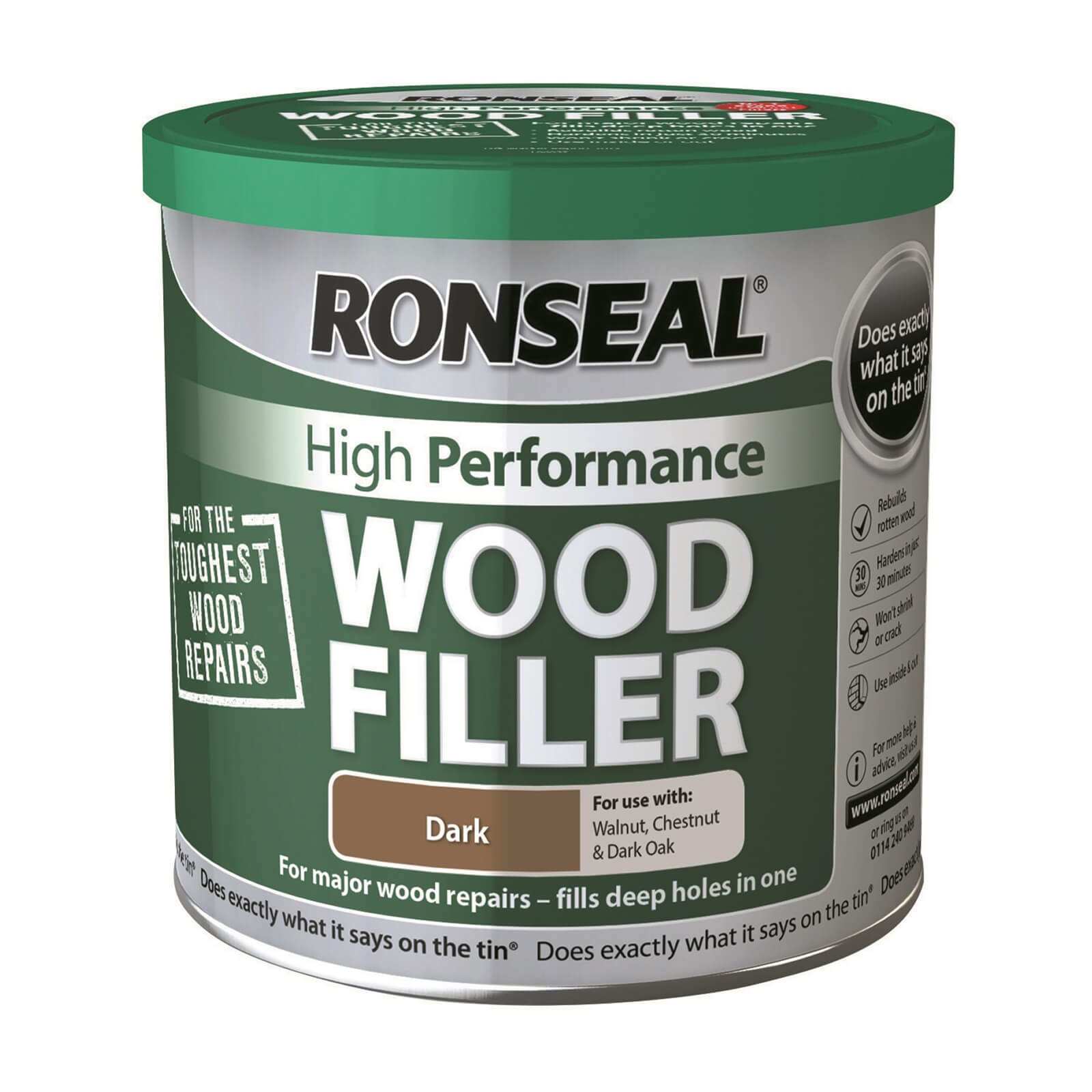 Photo of Ronseal High Performance Wood Filler Dark - 550g