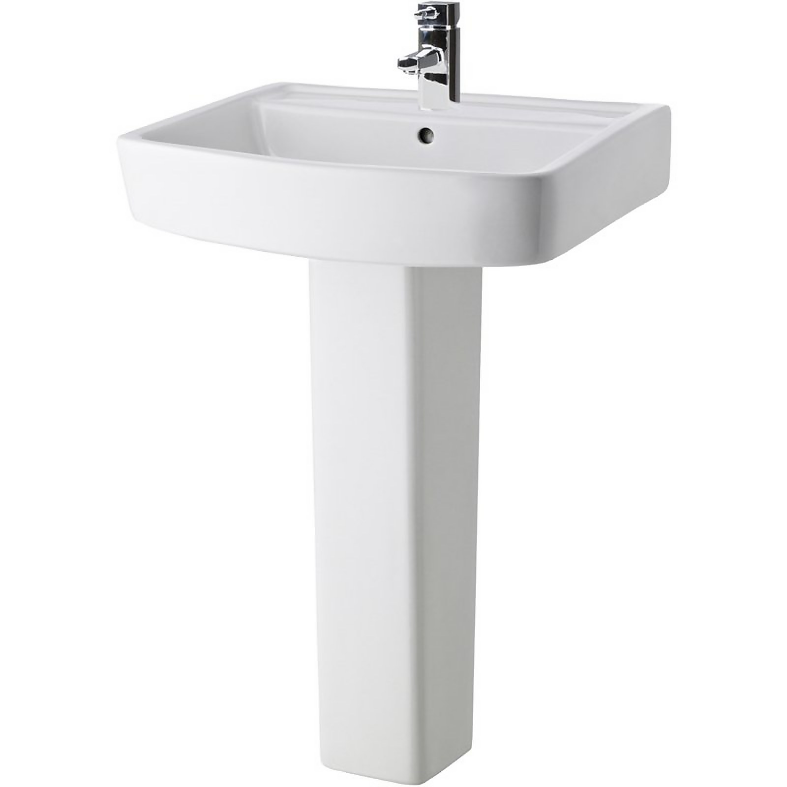 Photo of Balterley Optic 1 Tap Hole Basin And Full Pedestal - 600mm