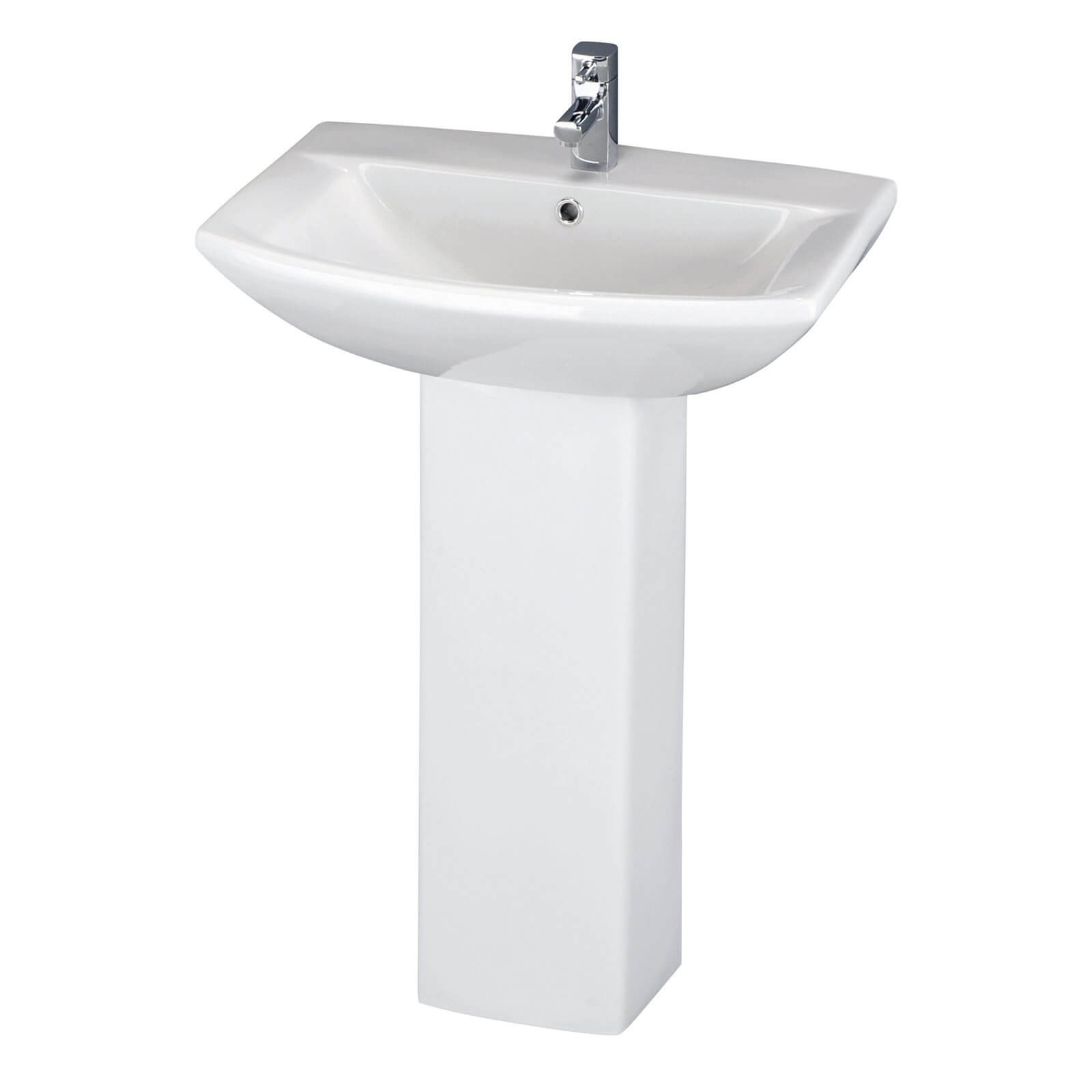 Photo of Balterley Destin 1 Tap Hole Basin And Full Pedestal - 600mm