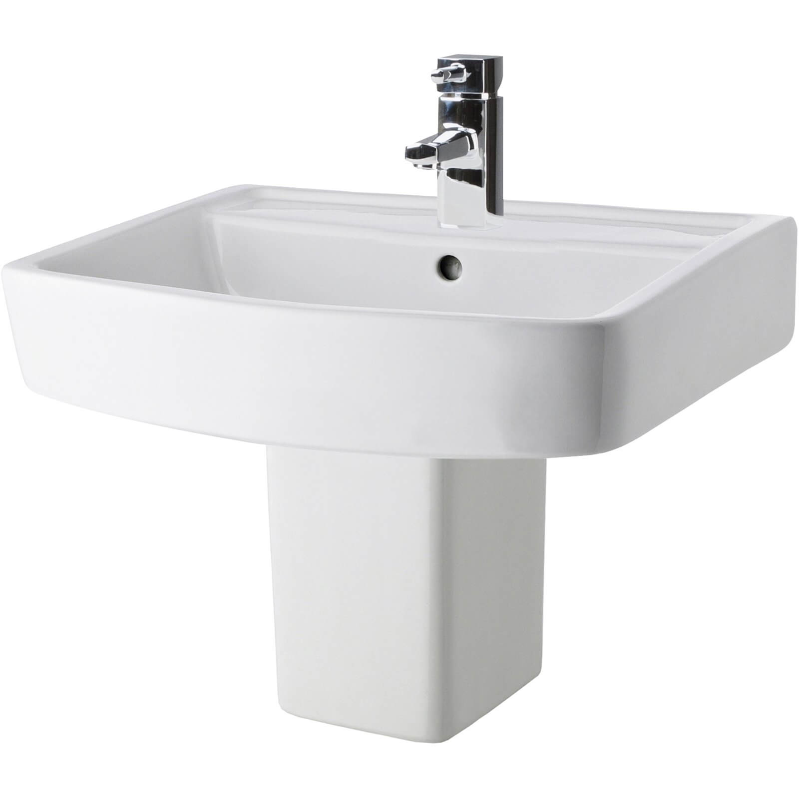 Photo of Balterley Optic 1 Tap Hole Basin And Semi Pedestal - 520mm