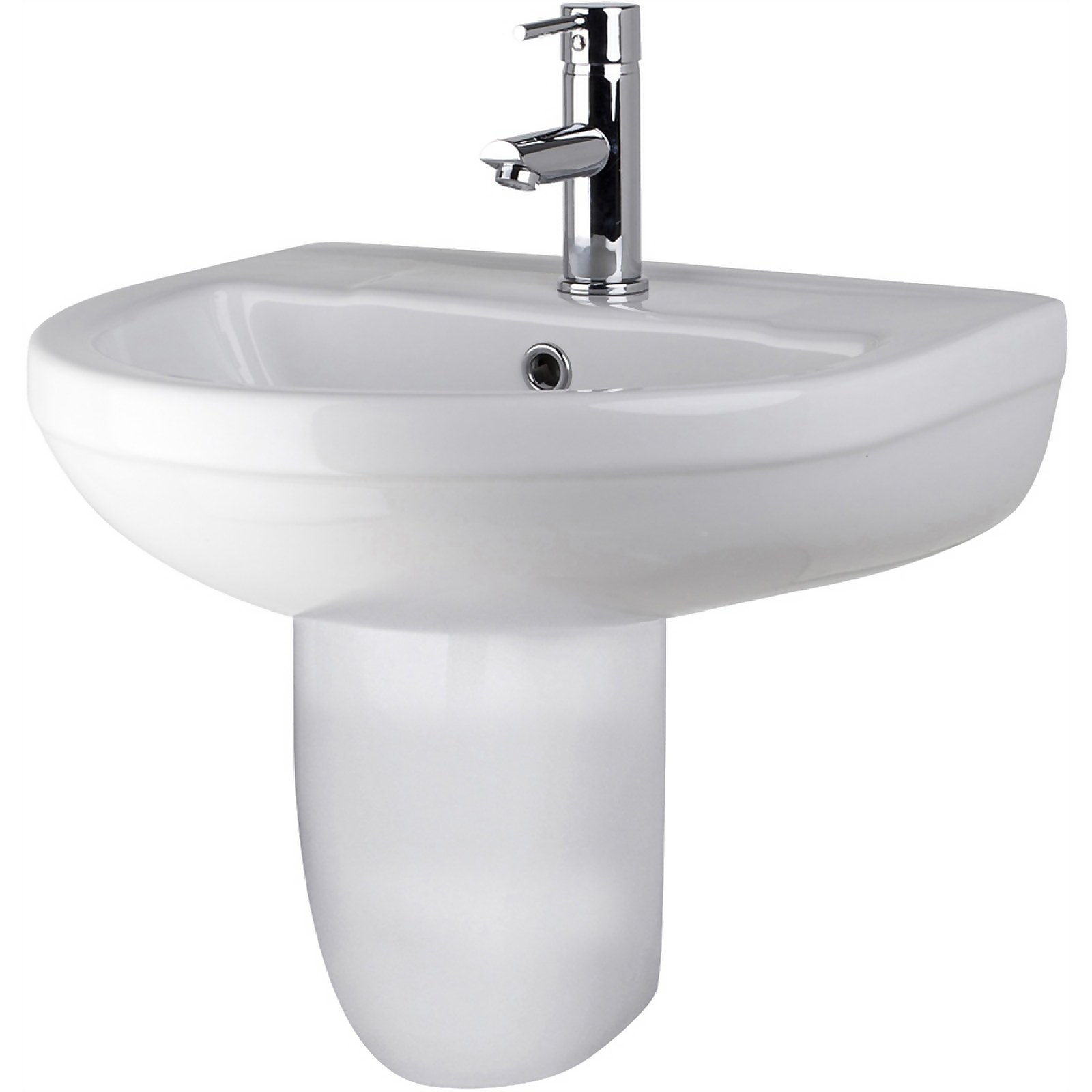 Photo of Balterley Vision 1 Tap Hole Basin And Semi Pedestal - 500mm