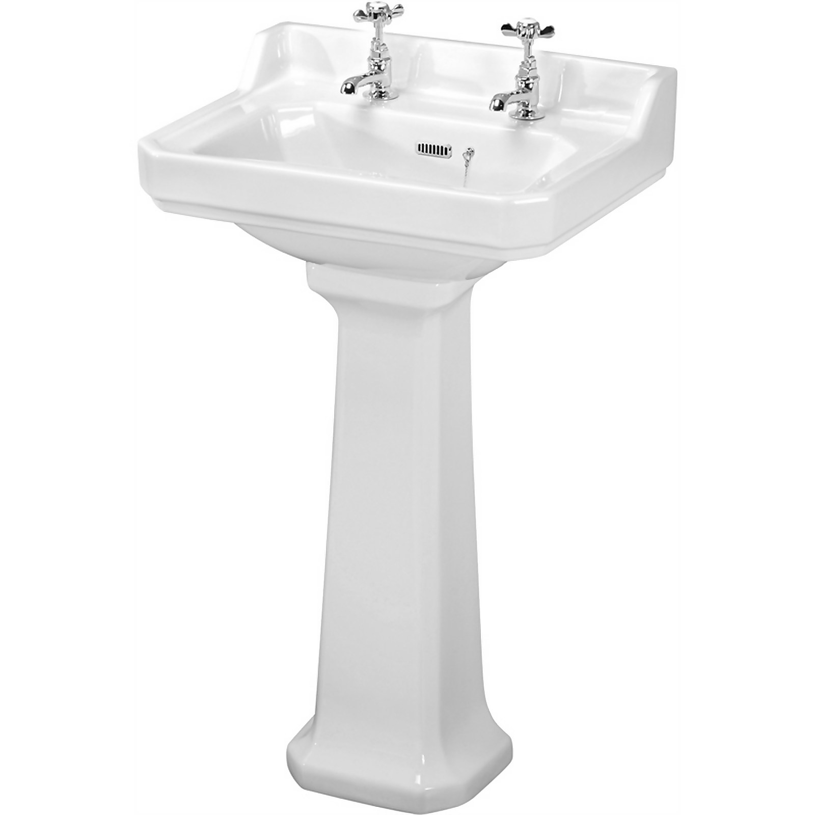Photo of Balterley Kinston 2 Tap Hole Basin And Full Pedestal - 560mm