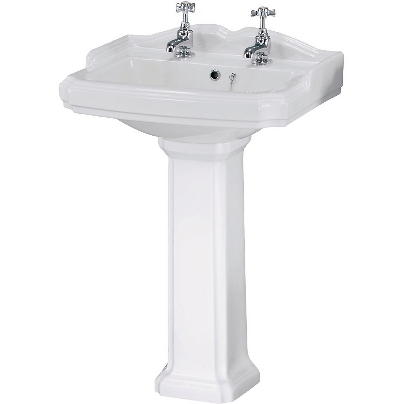 Photo of Balterley Legacy 2 Tap Hole Basin And Full Pedestal - 580mm