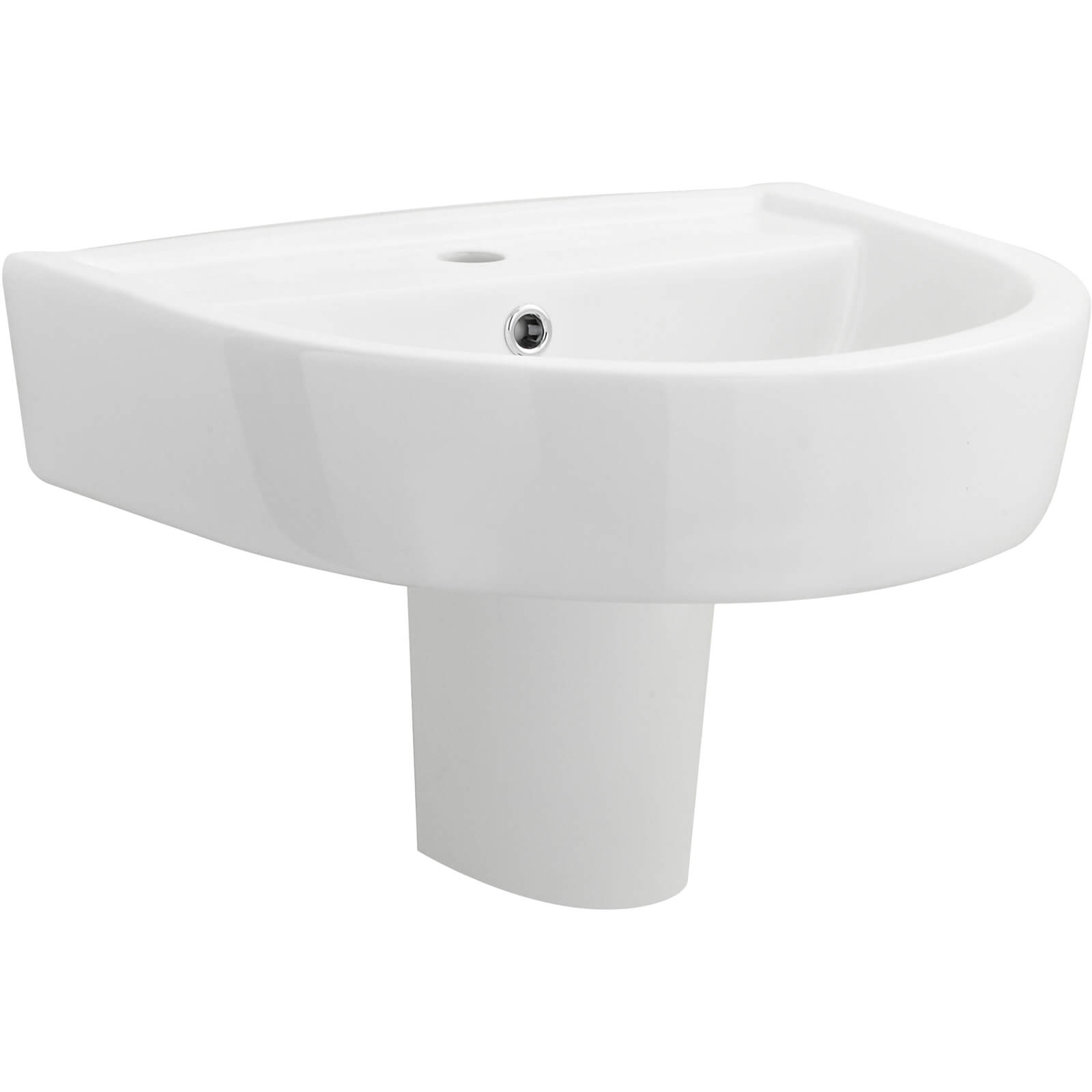 Photo of Balterley D-shape 1 Tap Hole Basin And Semi Pedestal - 520mm
