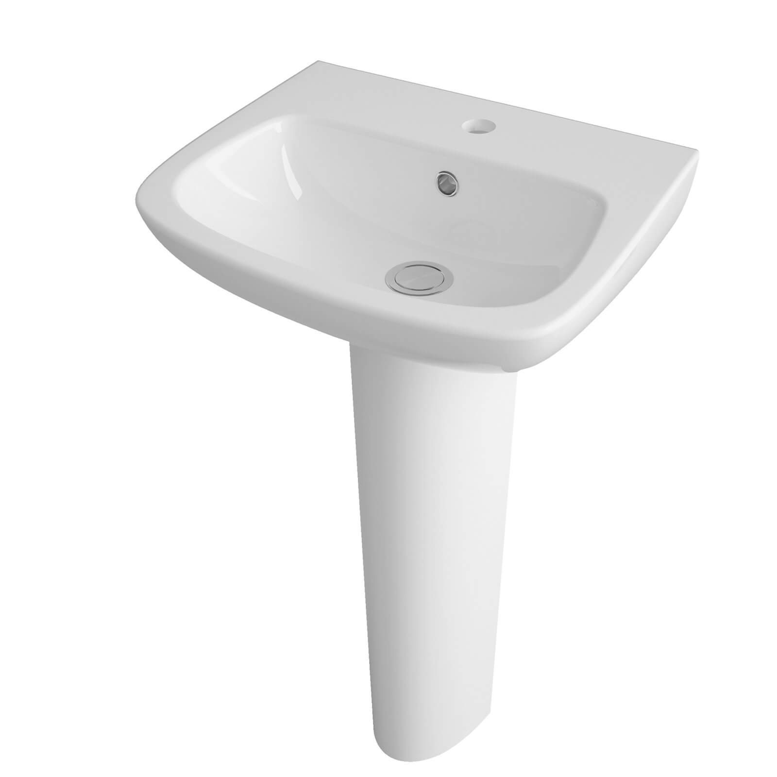 Photo of Balterley Compact 1 Tap Hole Basin And Full Pedestal - 450mm