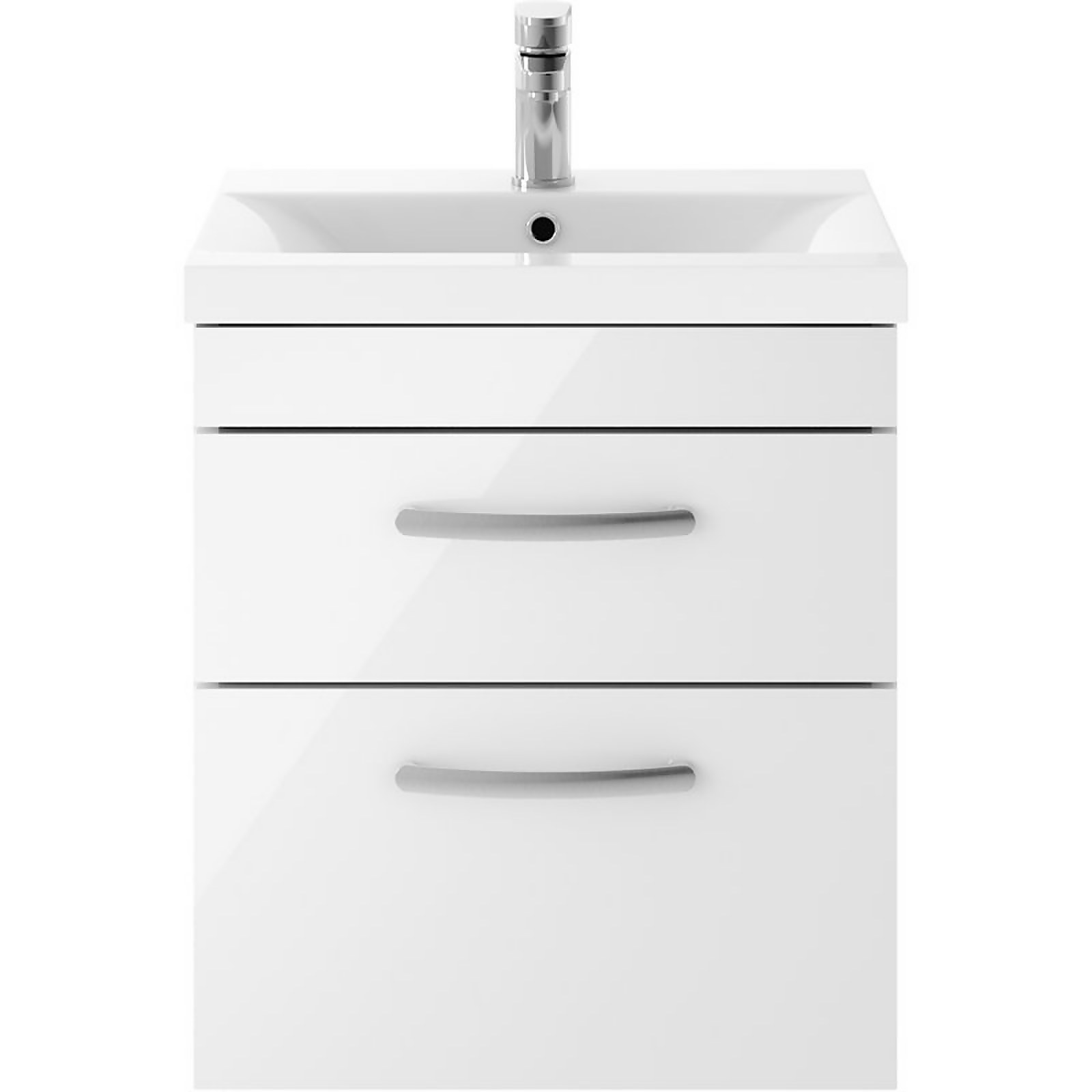 Photo of Balterley Rio 500mm Wall Hung 2 Drawer Vanity With Basin 1 - Gloss White