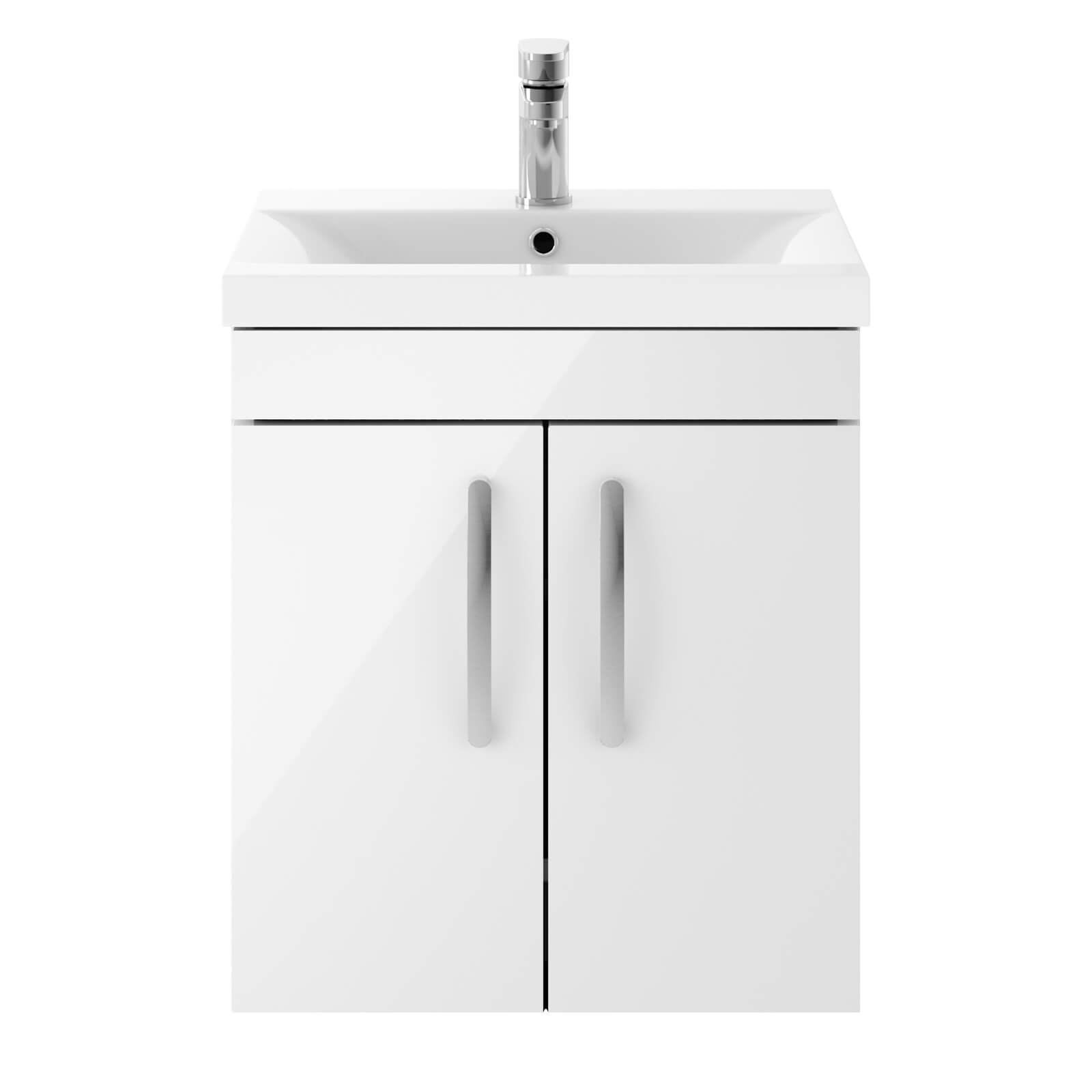 Photo of Balterley Rio 500mm Wall Hung 2 Door Vanity With Basin 1 - Gloss White