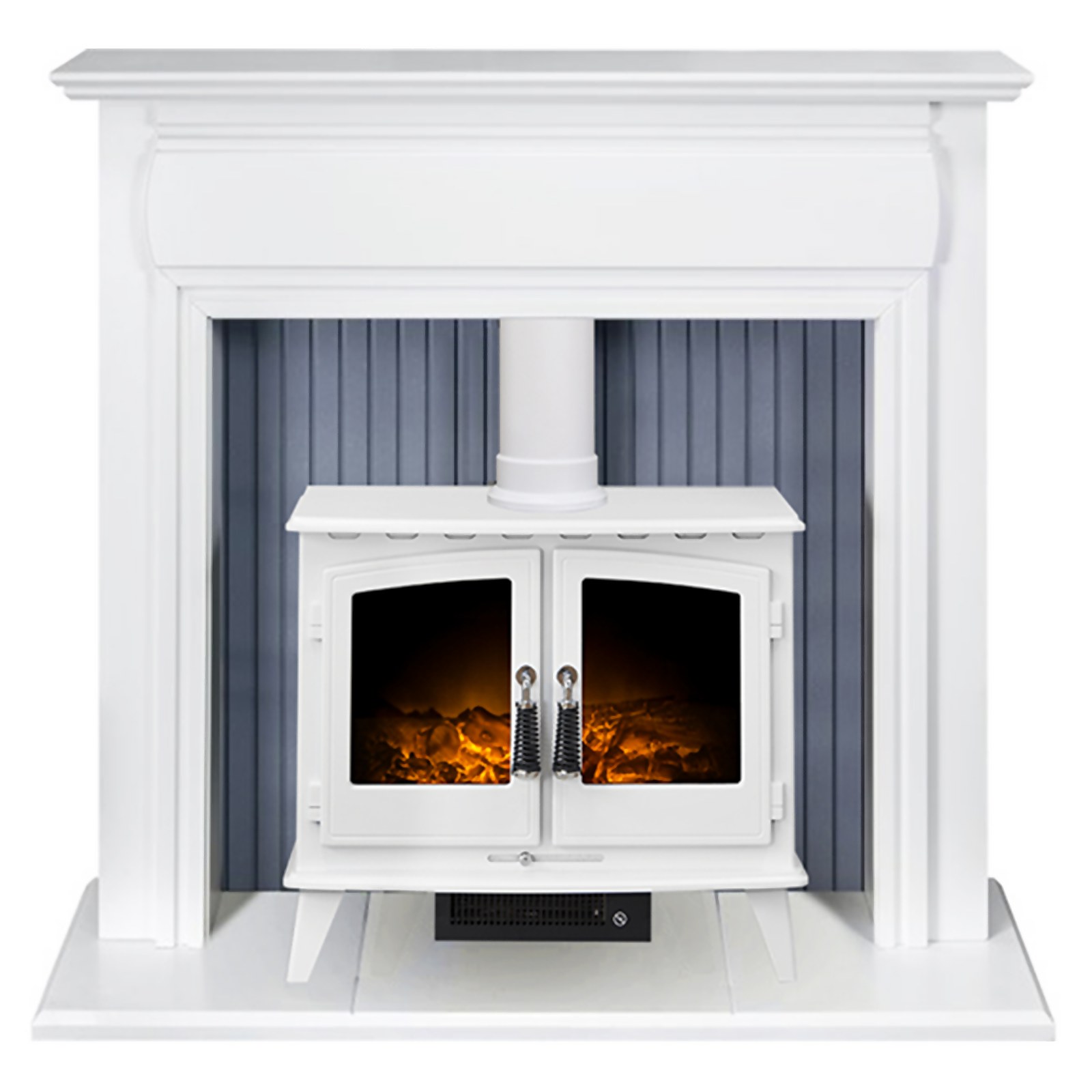 Photo of Adam Florence In White With Woodhouse Electric Stove In White
