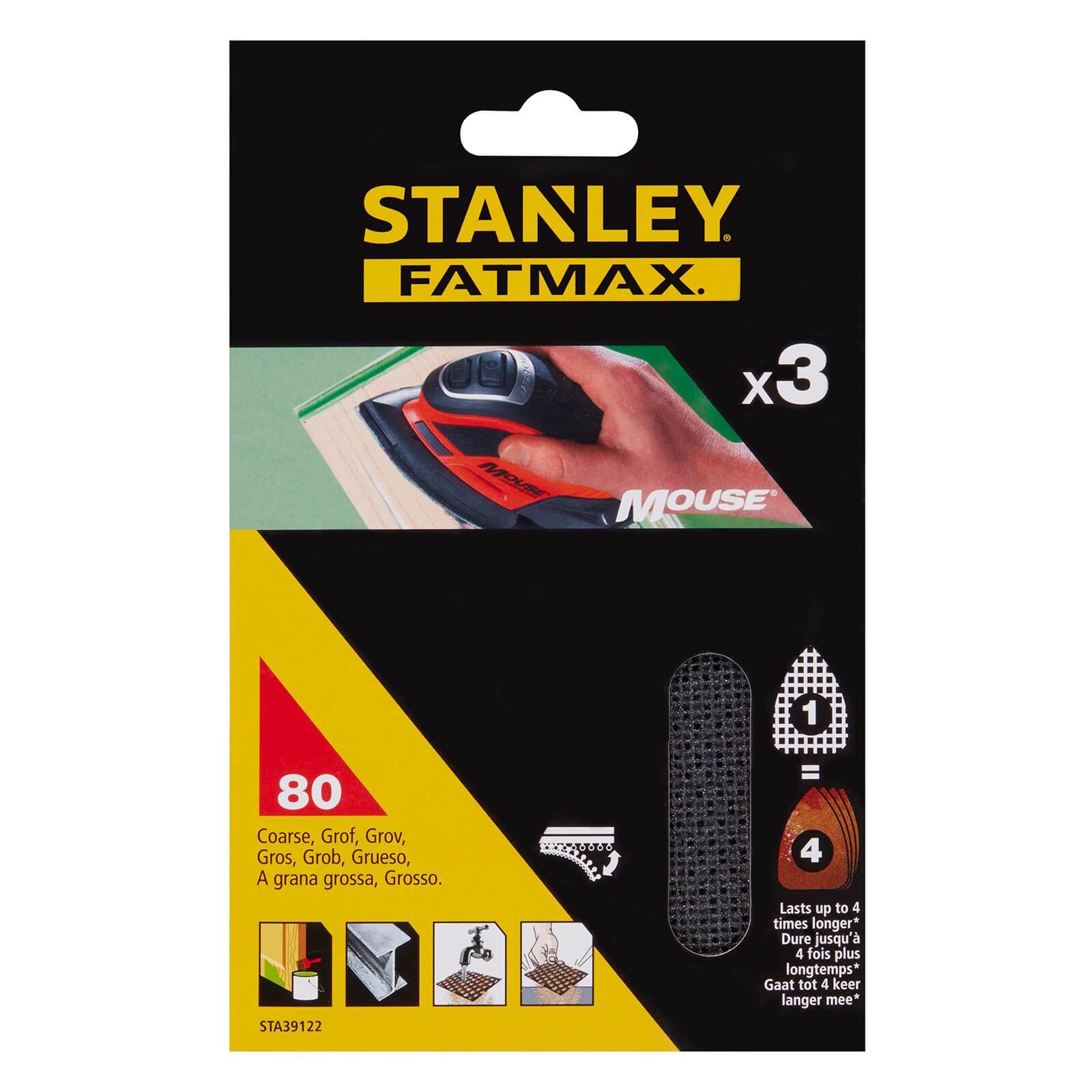 Photo of Stanley Fatmax - 3x 80g Mouse Mesh Sanding Sheets