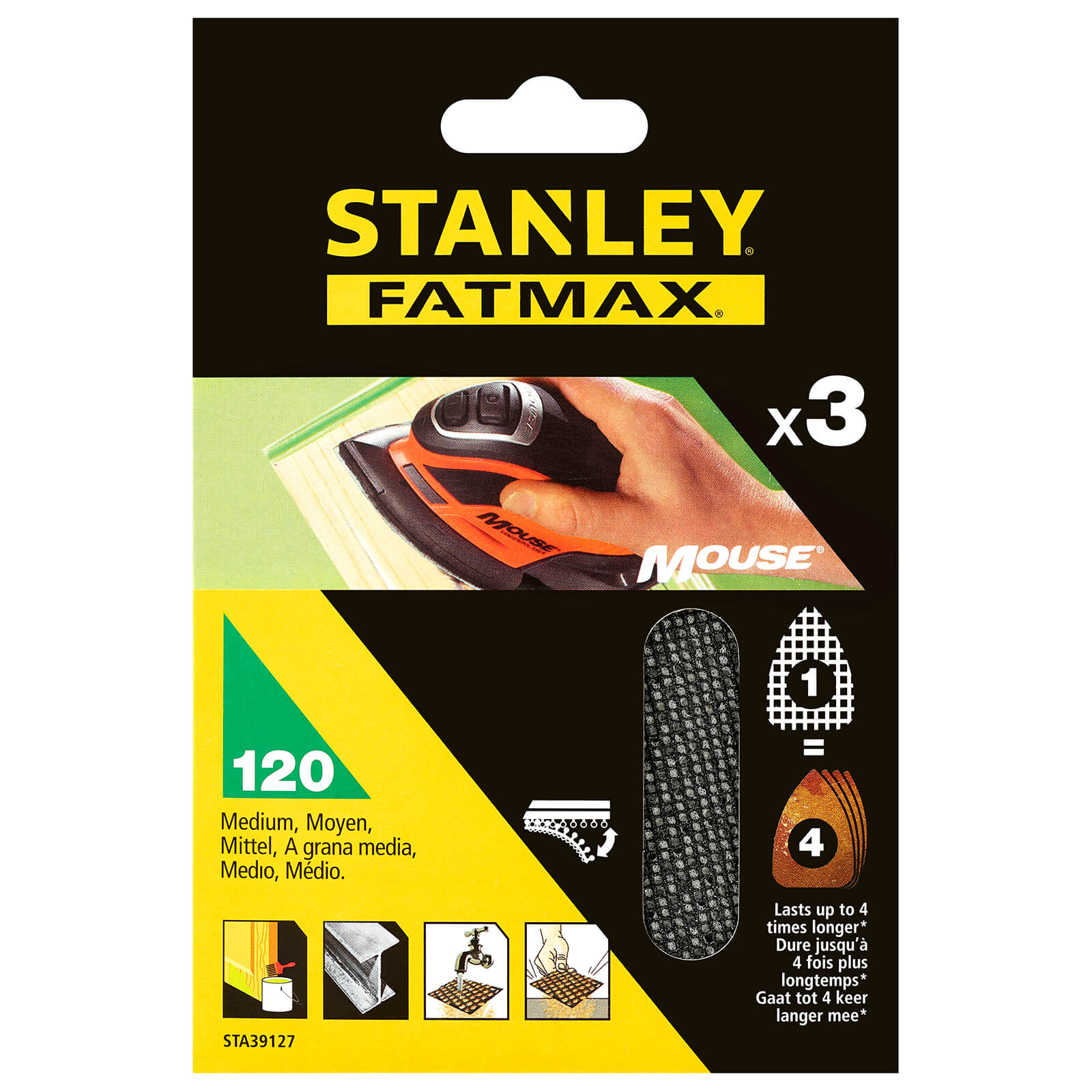Photo of Stanley Fatmax - 3x 120g Mouse Mesh Sanding Sheets