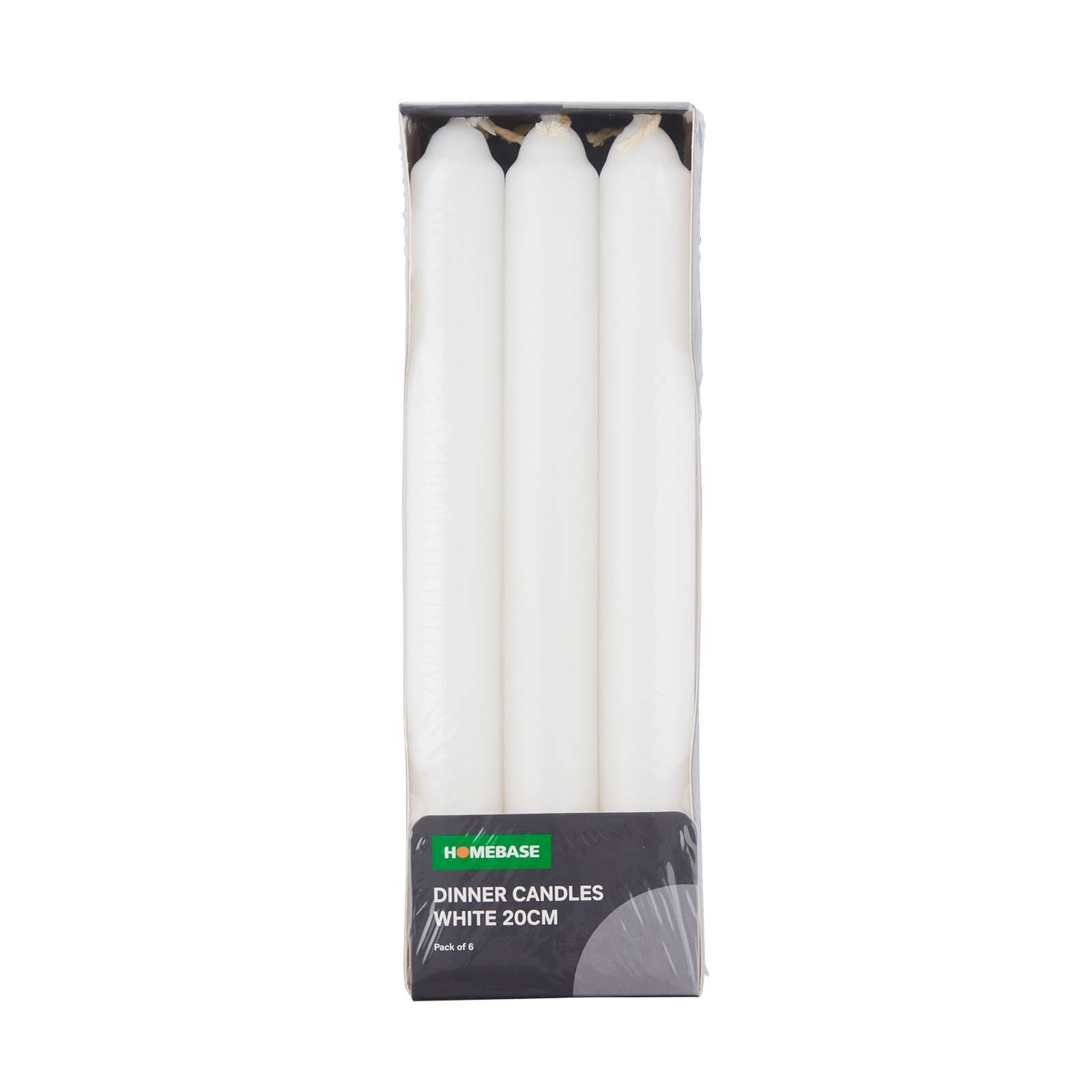 Photo of Pack Of 6 Dinner Candles - White - 20cm