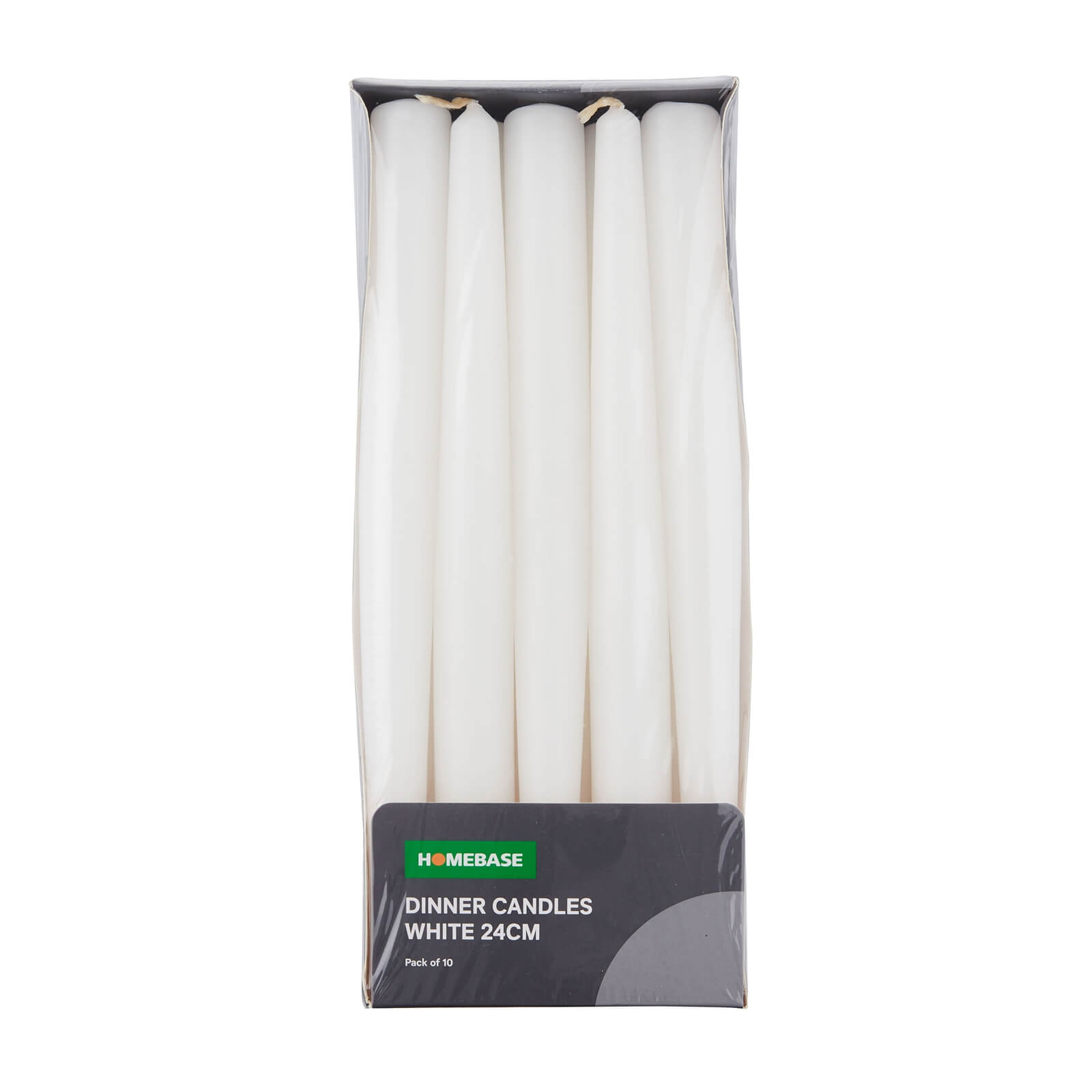 Photo of Pack Of 10 Dinner Candles - White - 24cm