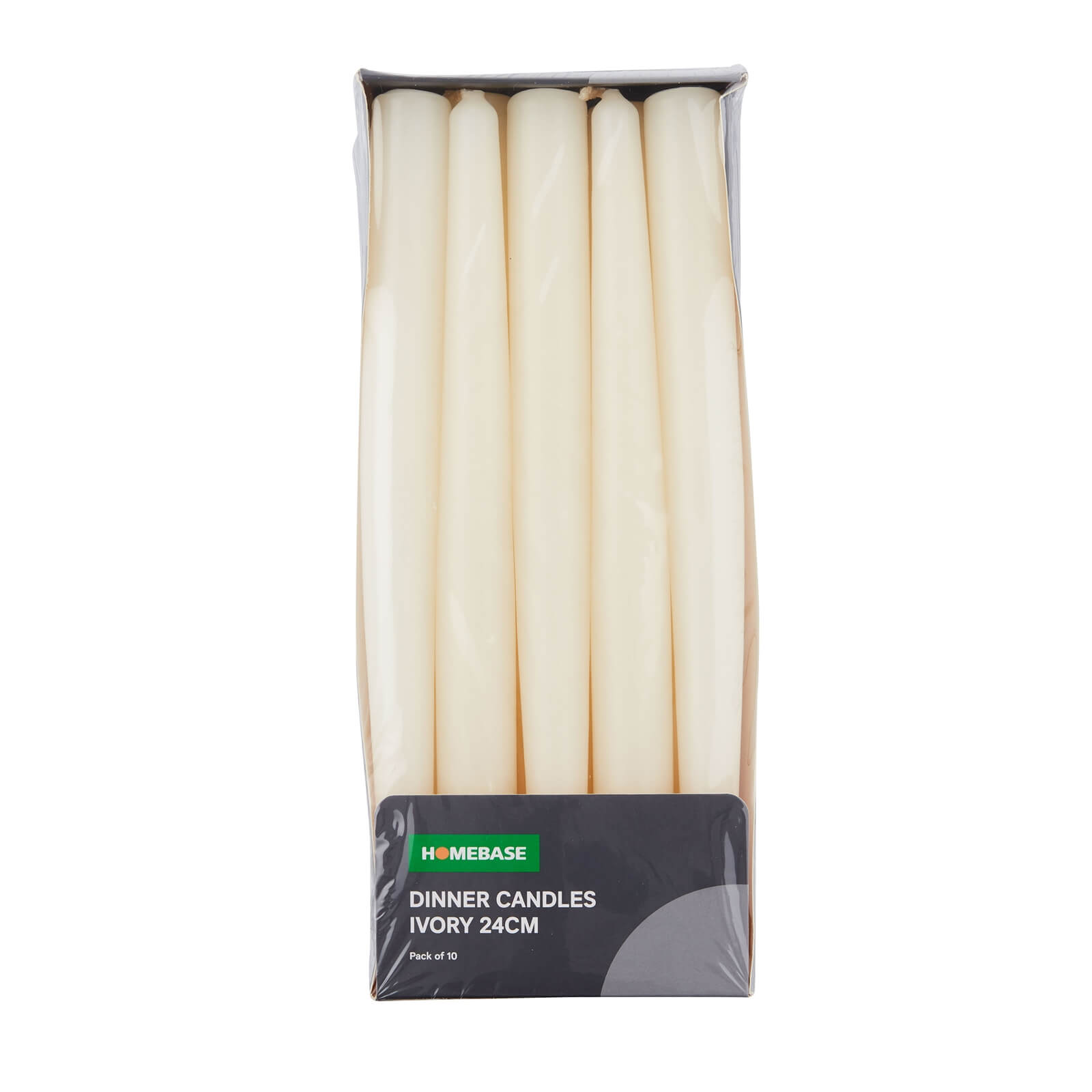 Photo of Pack Of 10 Dinner Candles - Ivory - 24cm