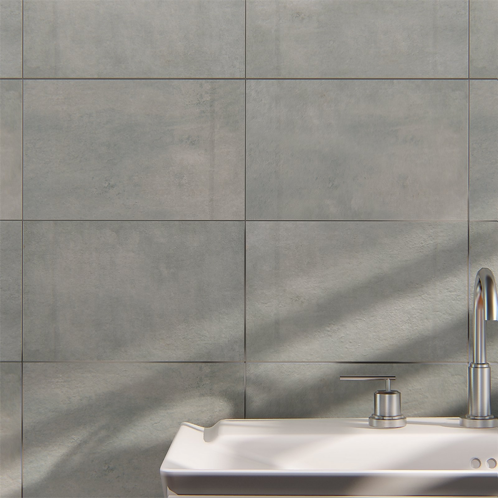 Photo of Ashbourne Concrete Ceramic Wall Tile 250 X 400mm - 1sqm Pack