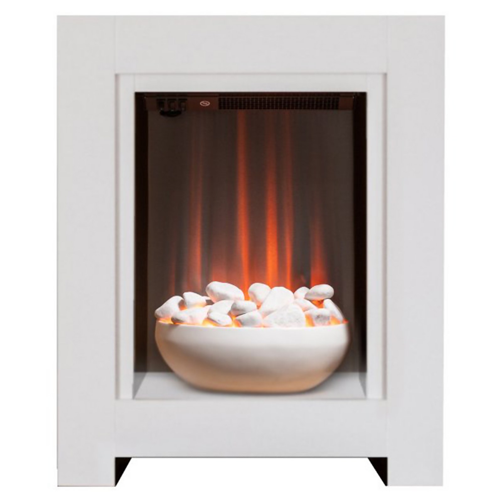 Adam Monet Electric Fire Suite with Flat to Wall Fitting - White