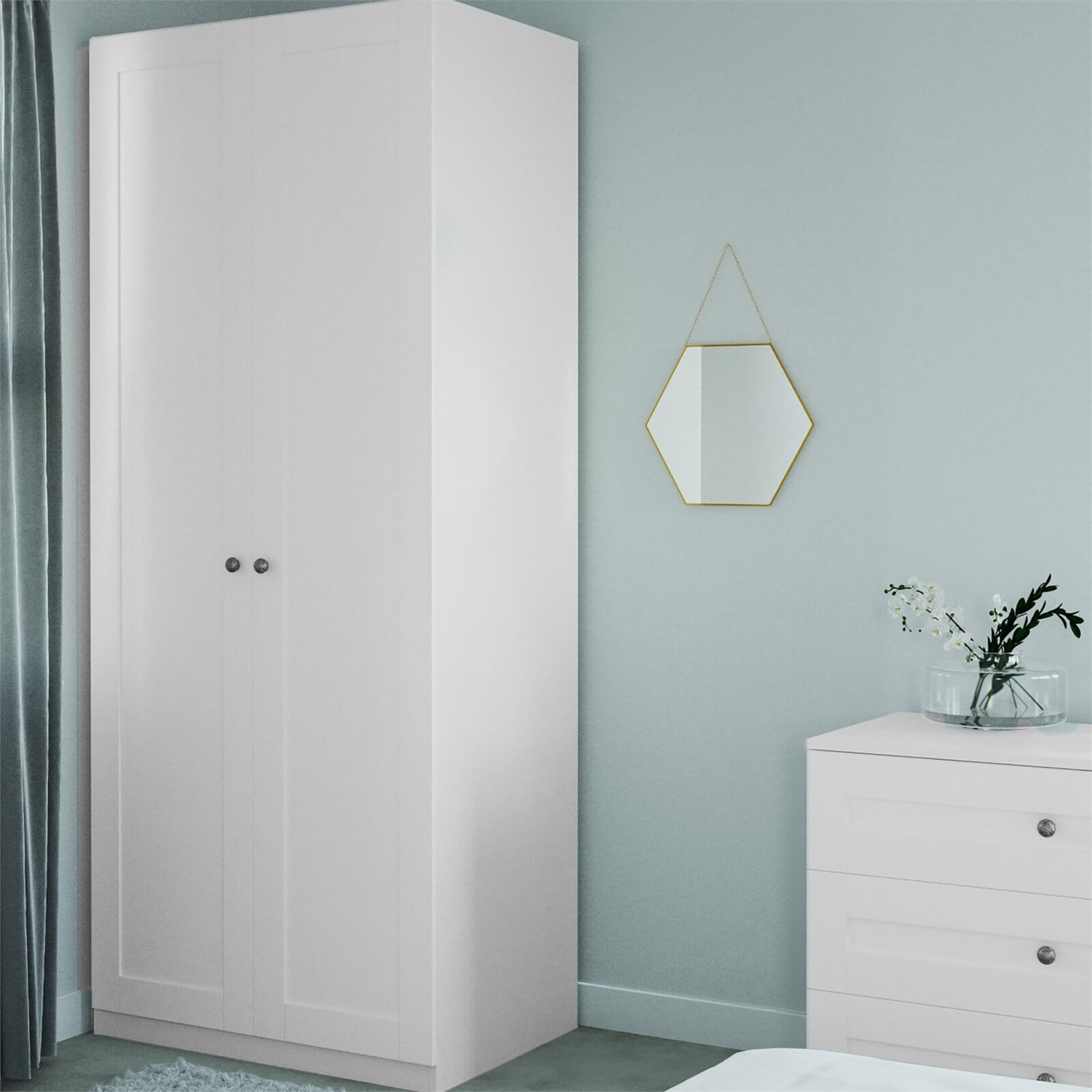 Photo of Fitted Bedroom Shaker Double Wardrobe - White