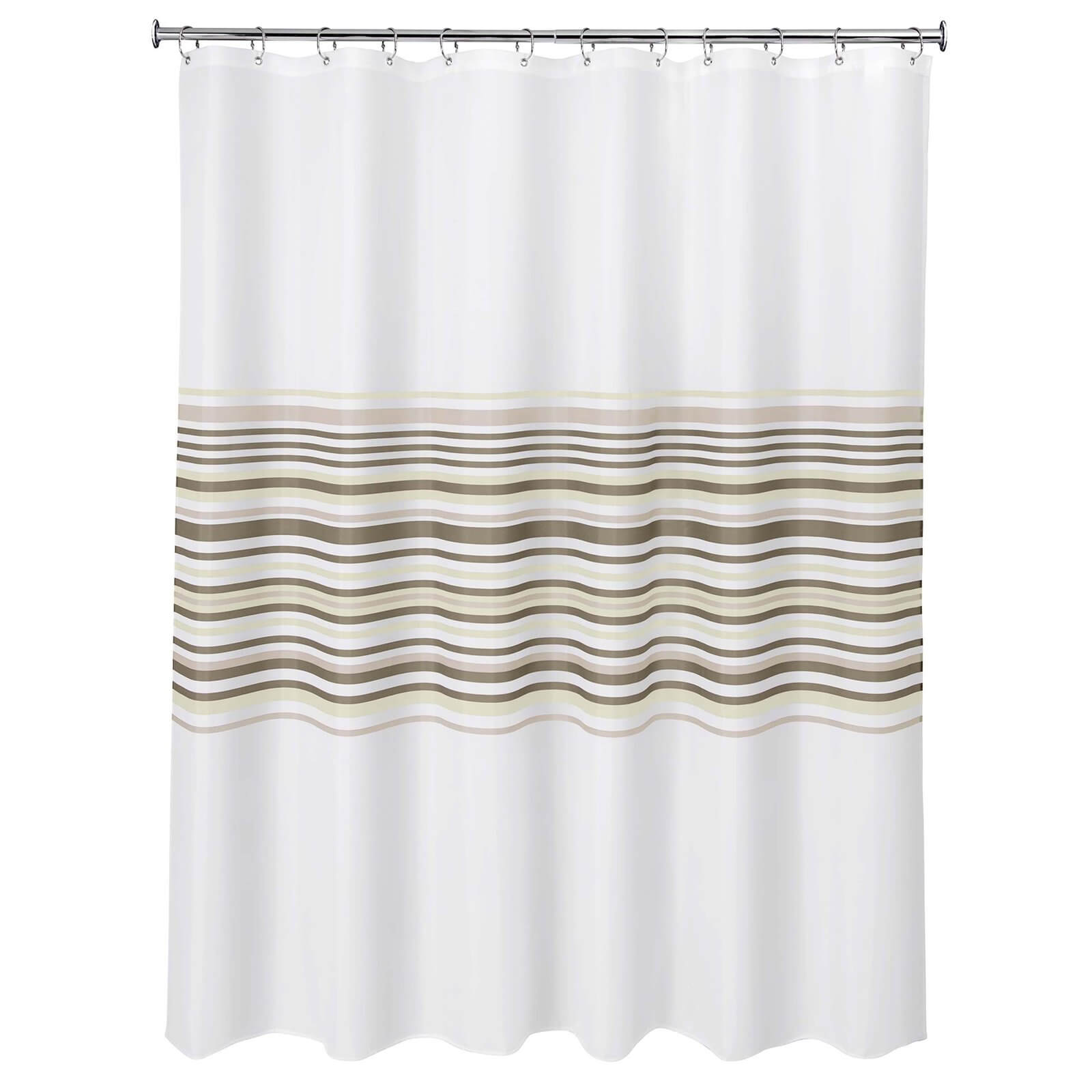 Photo of Banded Stripe Natural Shower Curtain