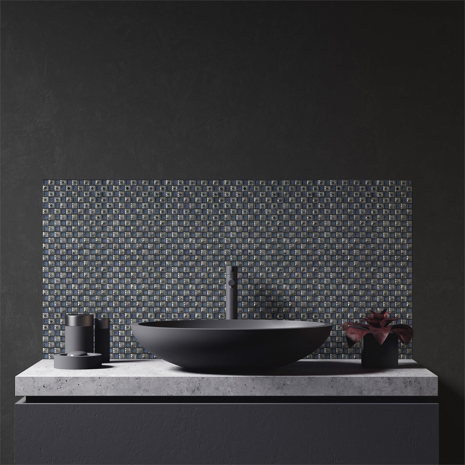 Photo of House Of Mosaics Black Jewel Mosaic Tile - 300 X 300mm