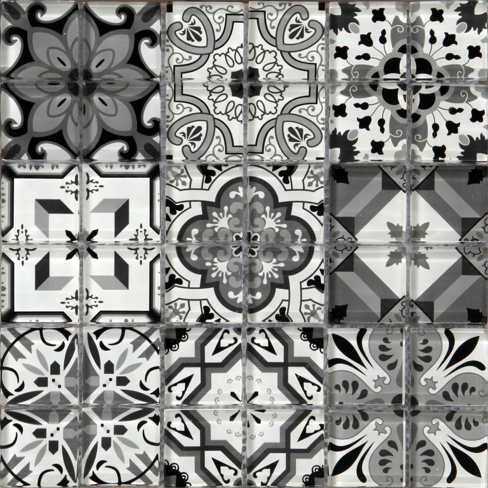 Photo of House Of Mosaics Geo Moroccan Black & White Mosaic Tile -sample Only- - 150 X 110mm